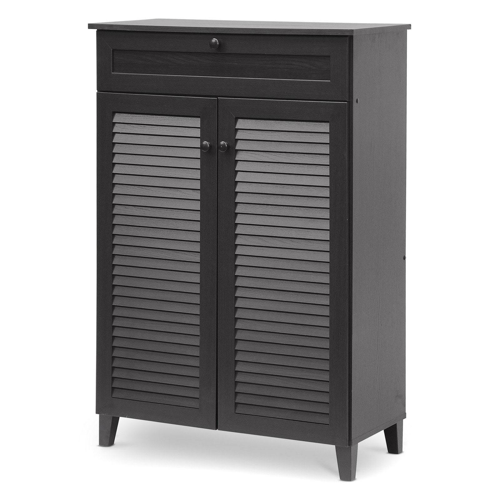 Harding Shoe Storage Cabinet, Espresso / Wood Knobs