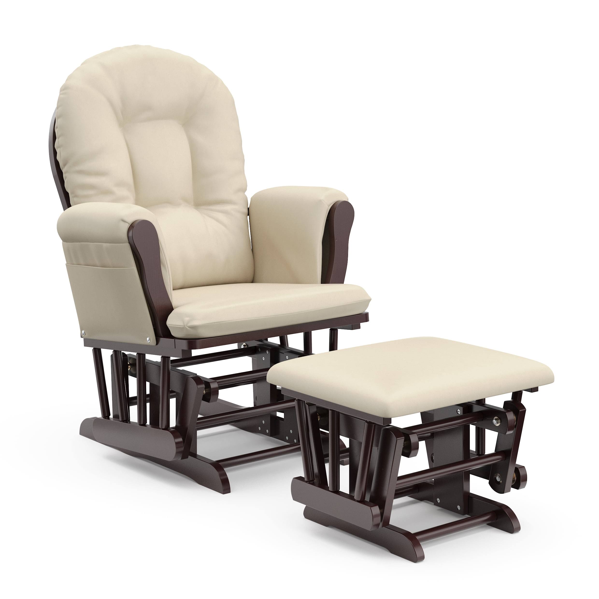 Hoop Nursery Glider and Ottoman, Espresso with Beige