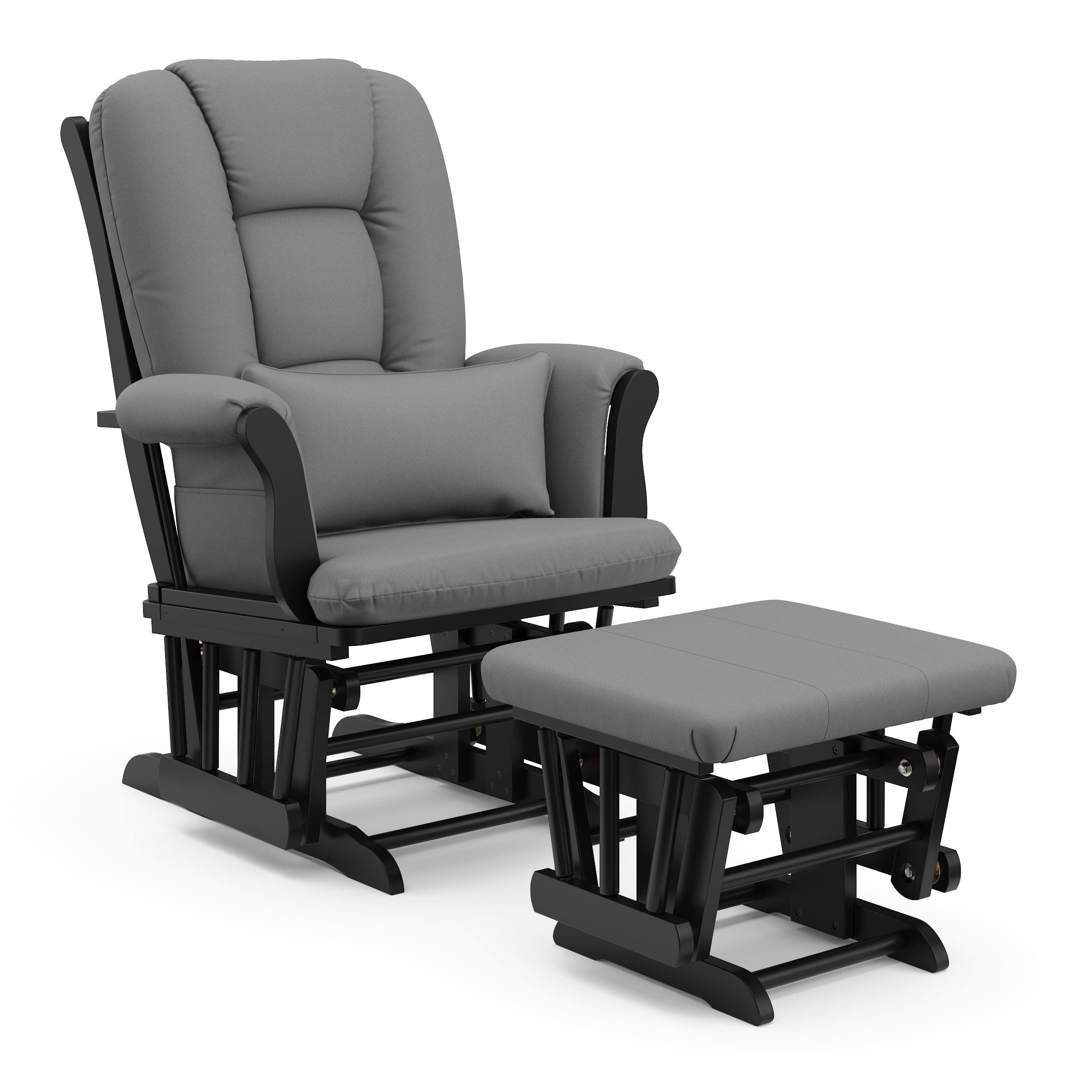 Tuscany Nursery Glider   Ottoman Black with Gray