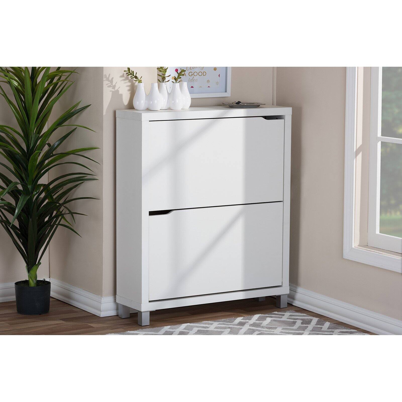 Simms Modern Shoe Cabinet, White