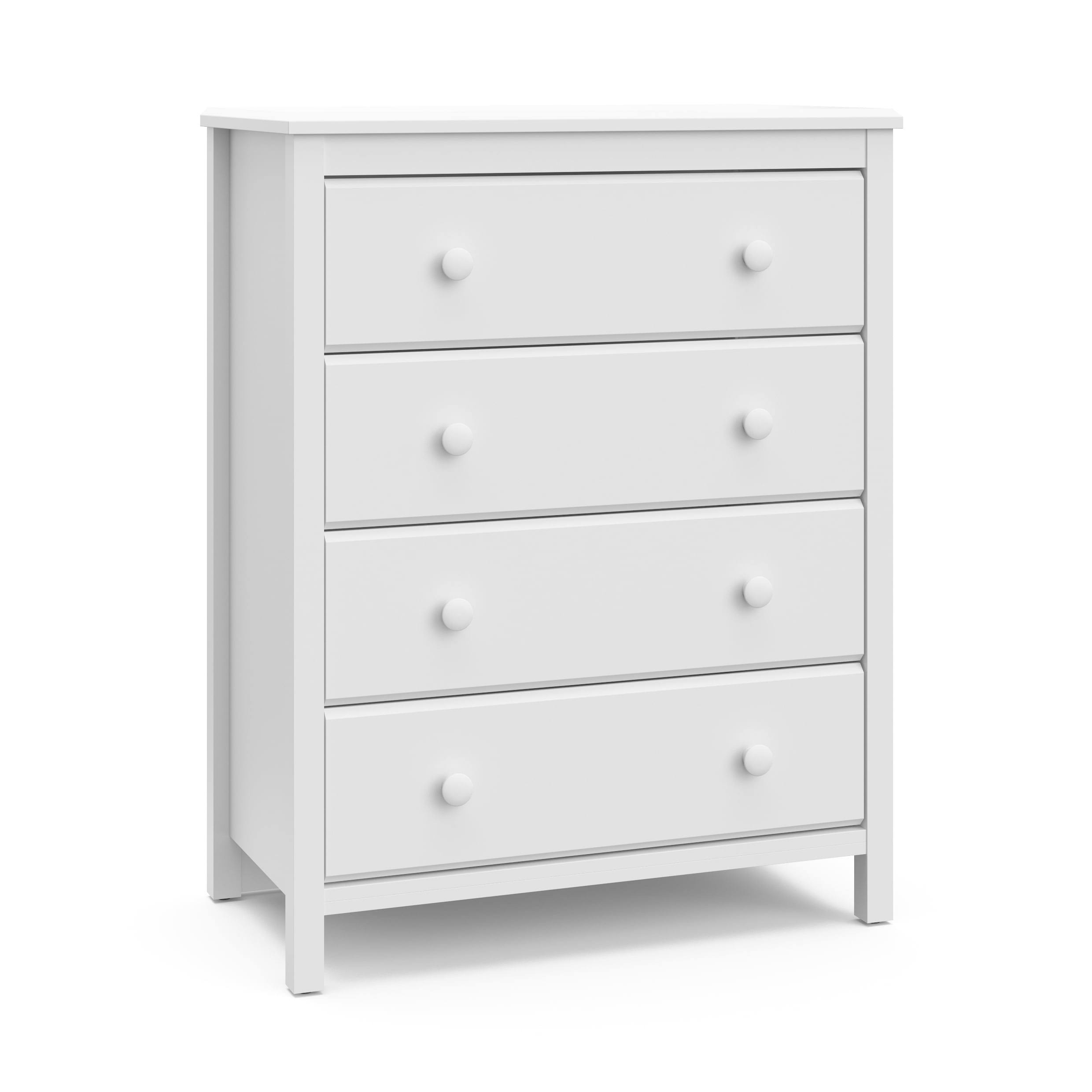 Alpine 4 Drawer Modern Vertical Dresser White