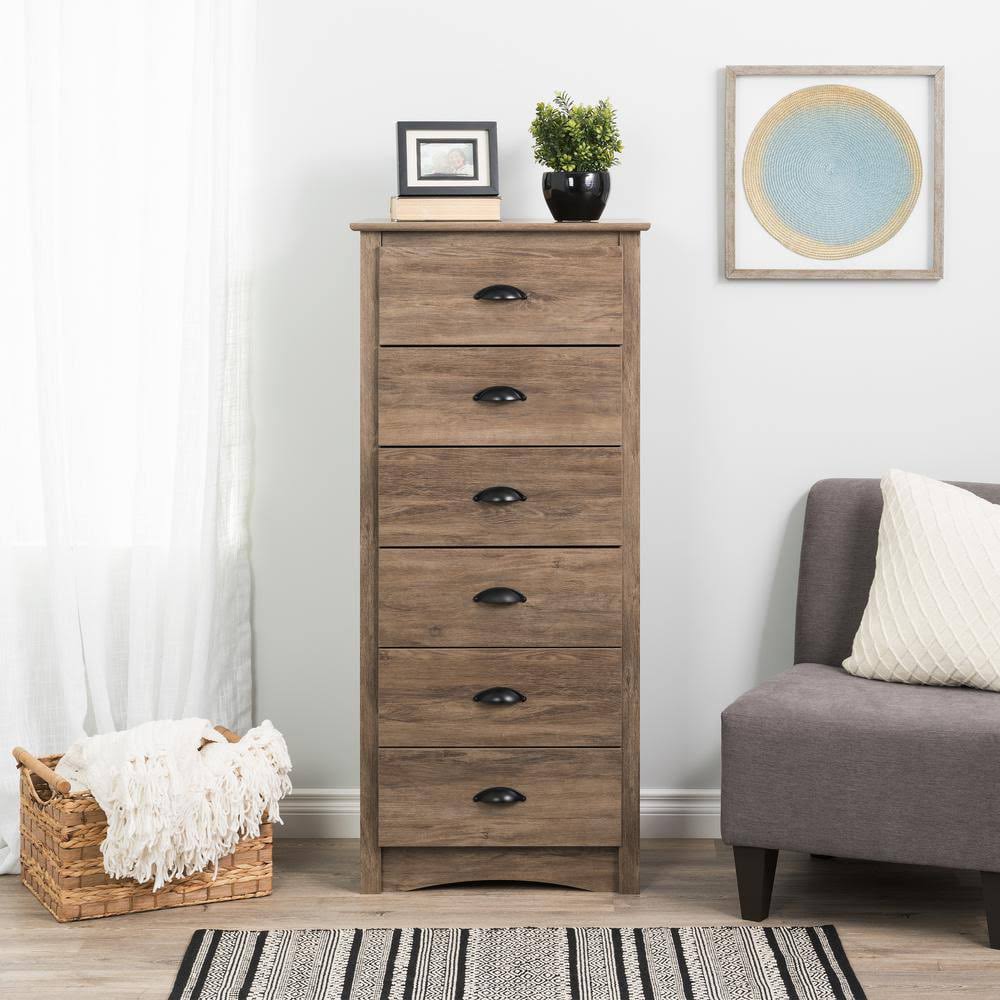 Salt Spring Coastal 6-Drawer Dresser, Drifted Gray