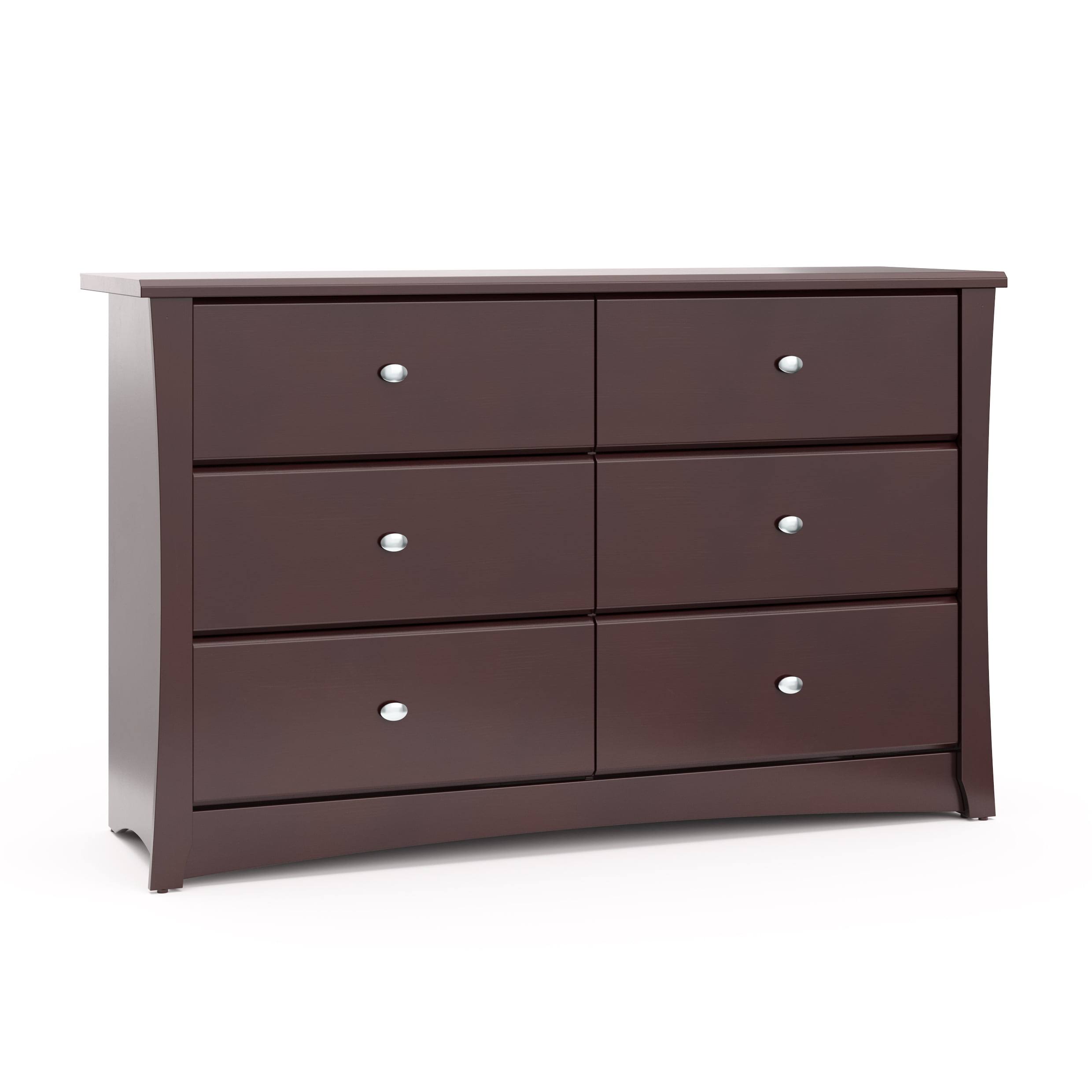 Crescent 6 Drawer Modern Horizontal Dresser Espresso Finish