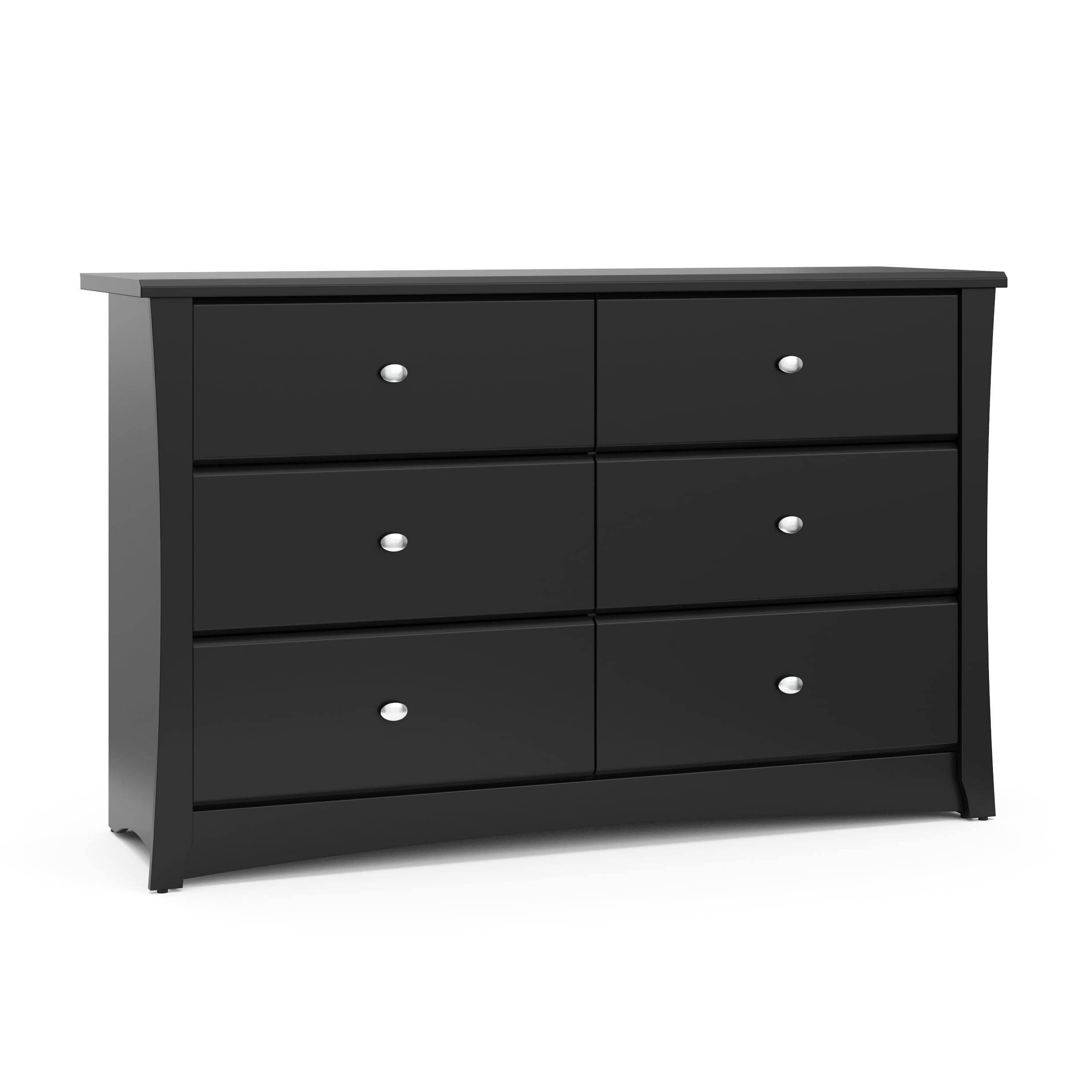 Crescent 6 Drawer Modern Horizontal Dresser Black Finish