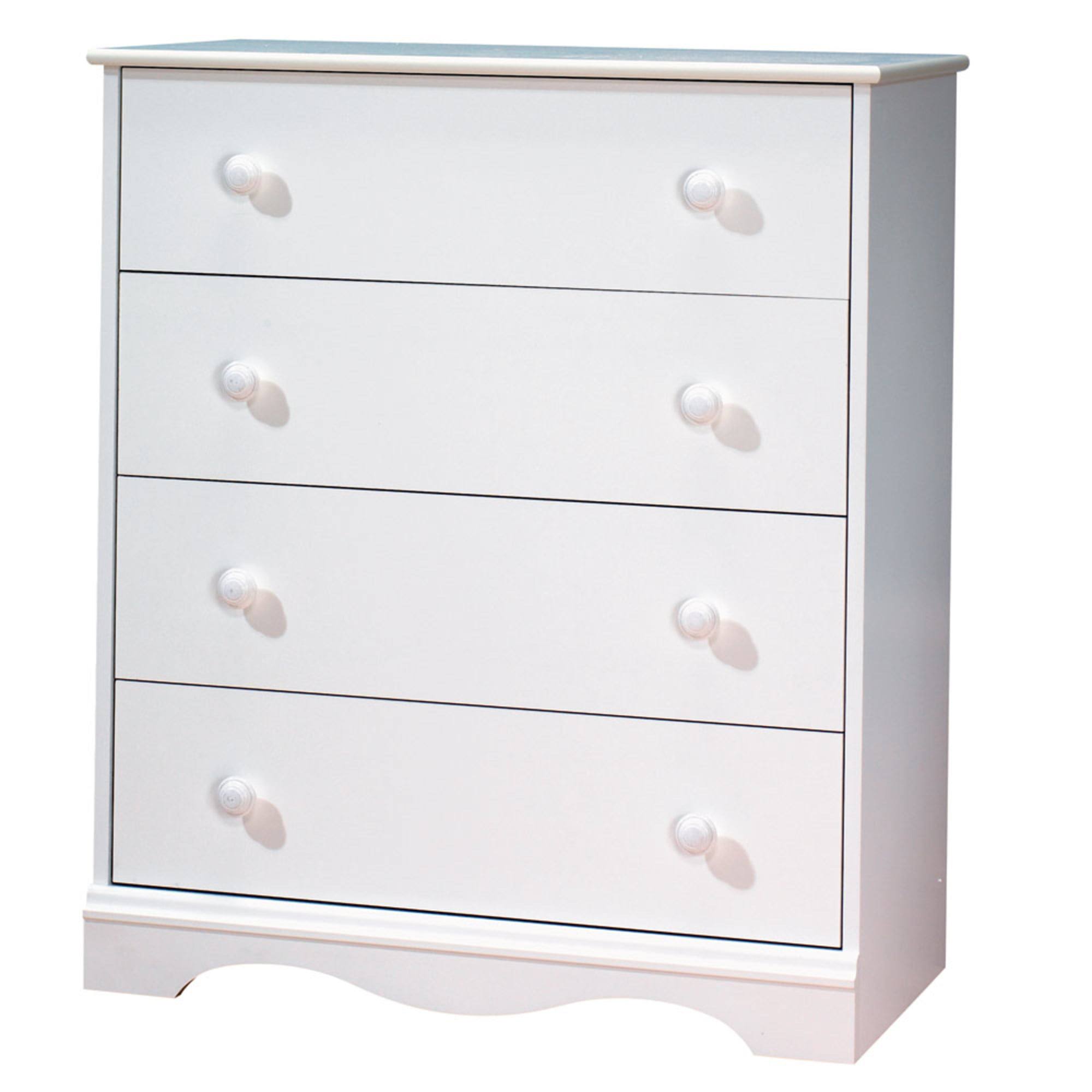 Shore Angel Traditional 4 Drawers Chest, White