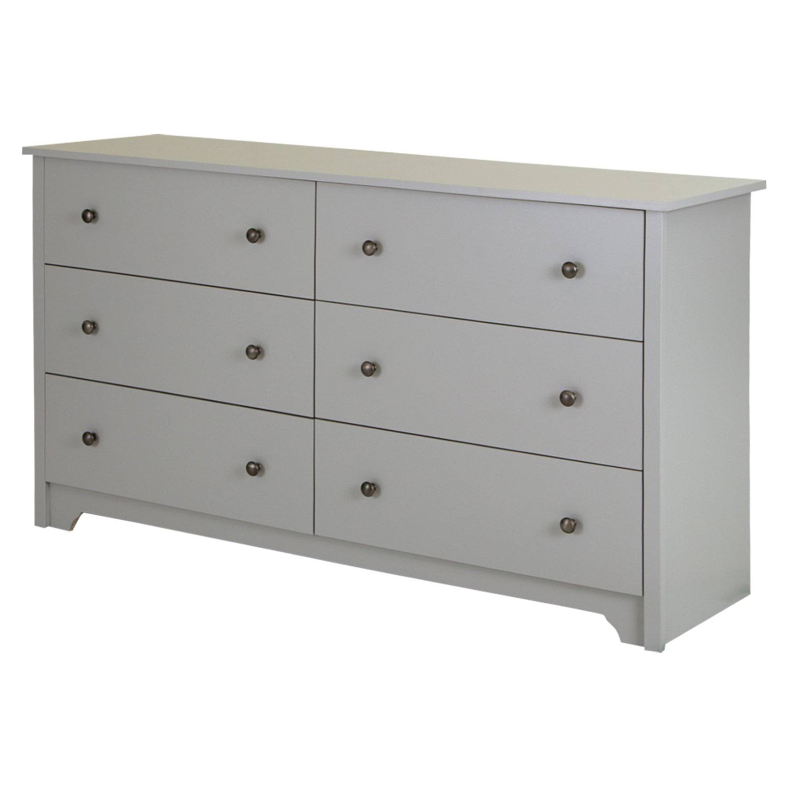 Shore Vito 6-Drawer Double Dresser, Gray