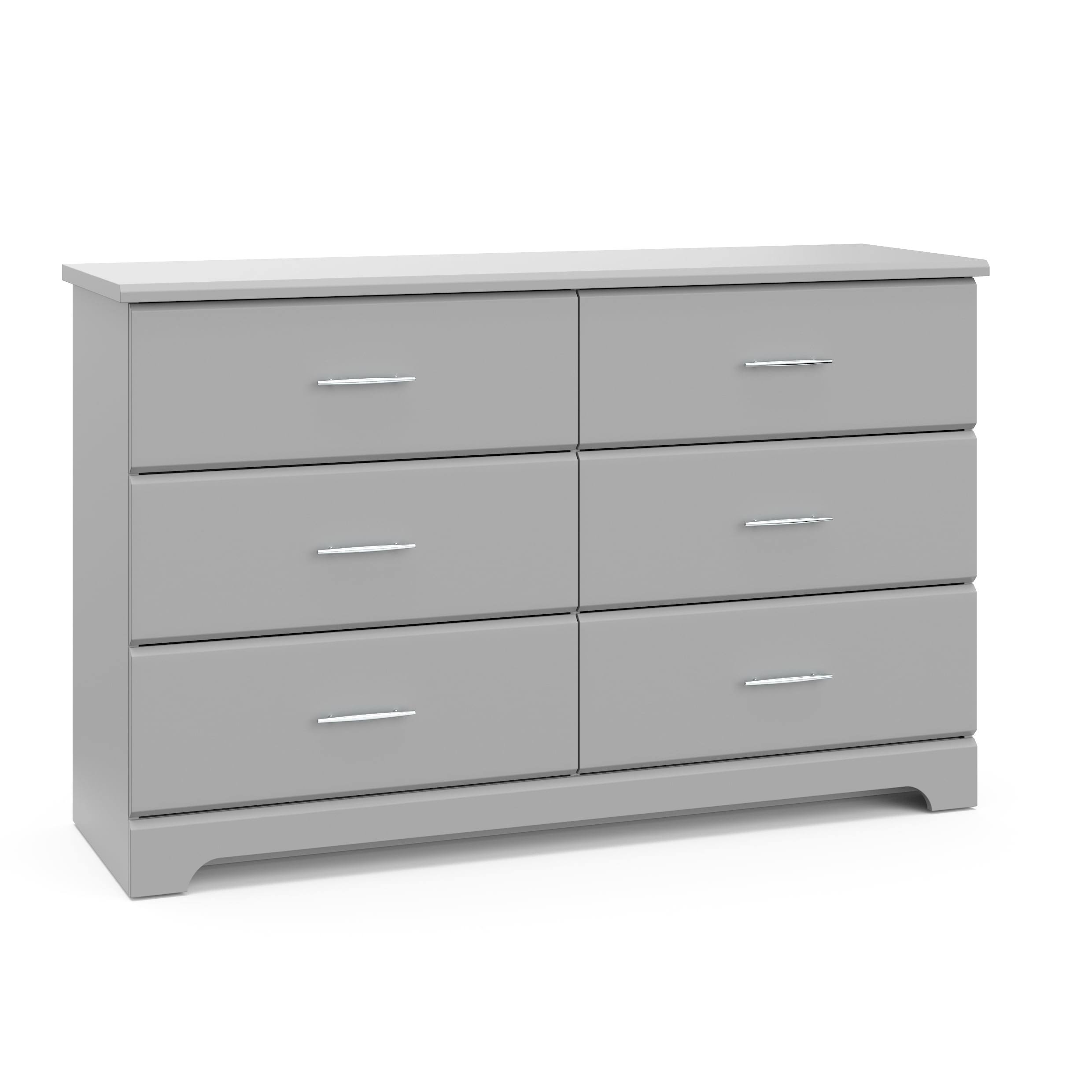 Brookside 6 Drawer Modern Double Dresser Pebble Gray