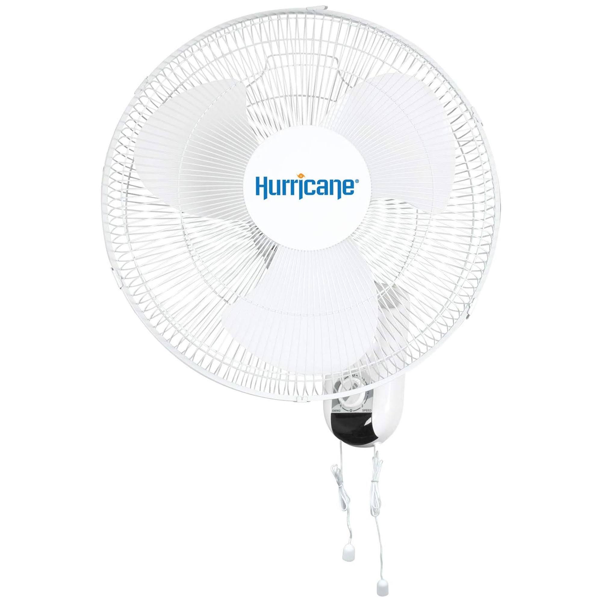 Classic 16 Inch 90 Degree Oscillating 3 Speed Wall Mounted Fan, White