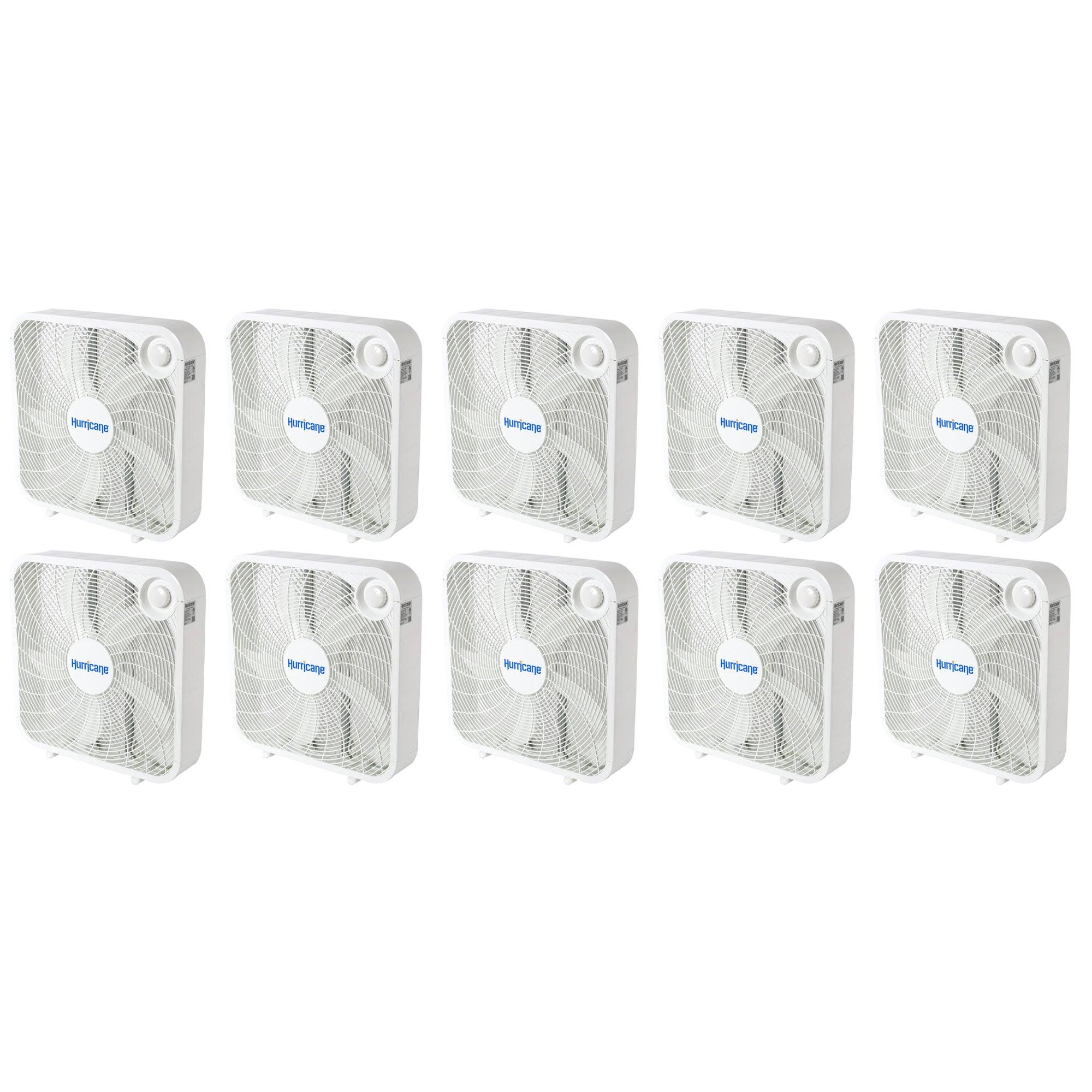 20 Classic Series Floor Box Fan with 3 Speed Settings, 10 Pack, White