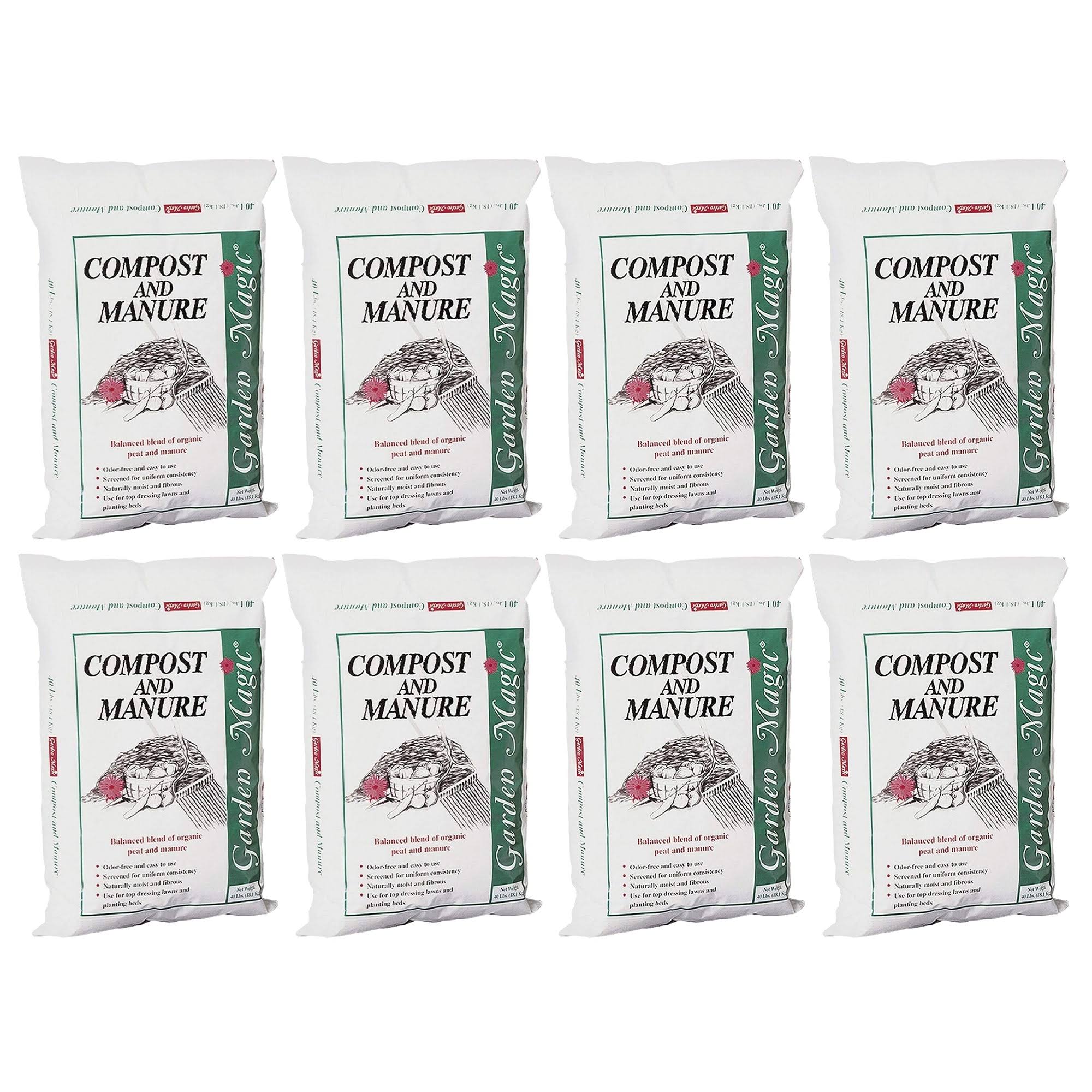5240 Lawn Garden Compost and Manure Blend, 40 Pound Bag (8 Pack)