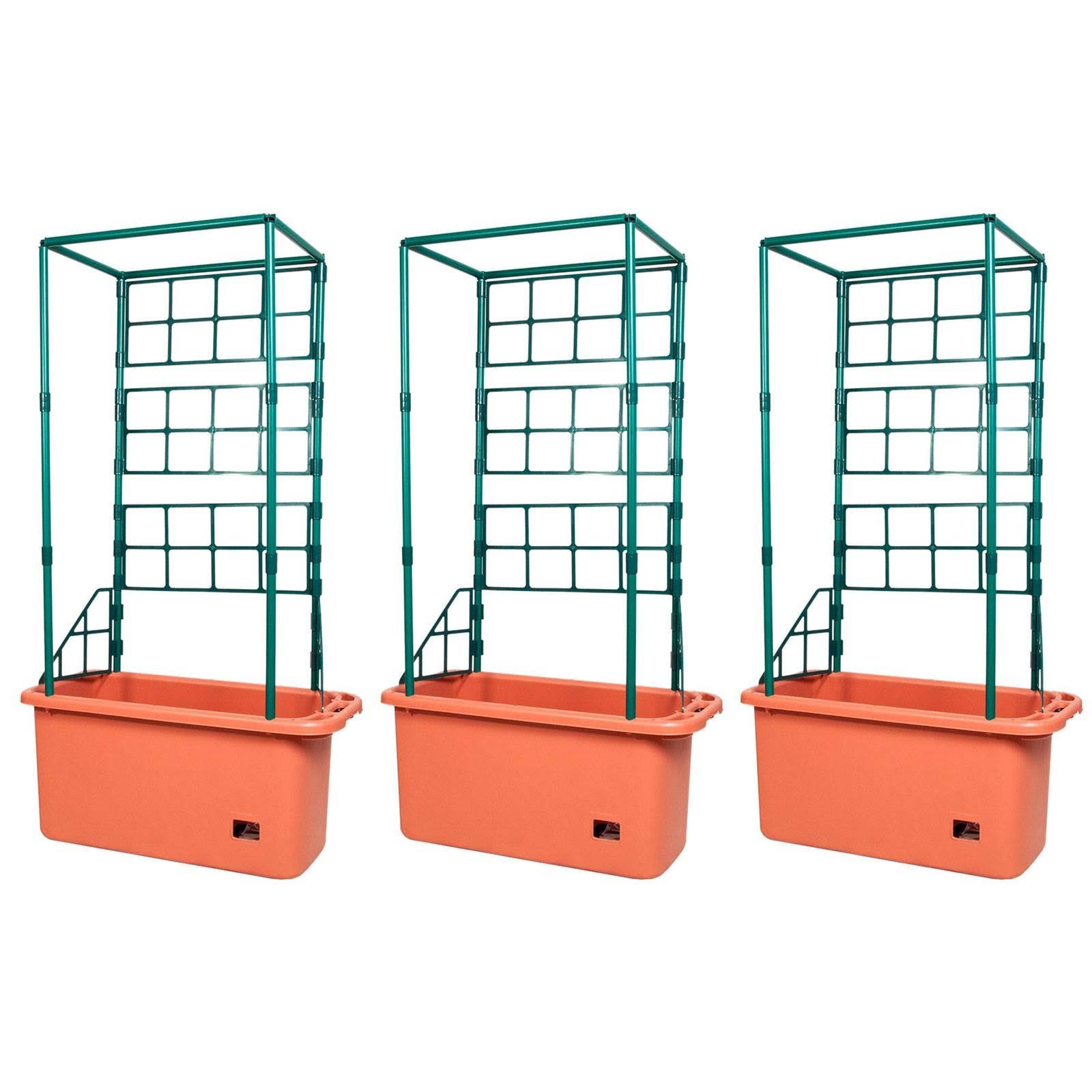 10 Gal Tomato Trellis Self Watering Grow System on Wheels (3 Pack)