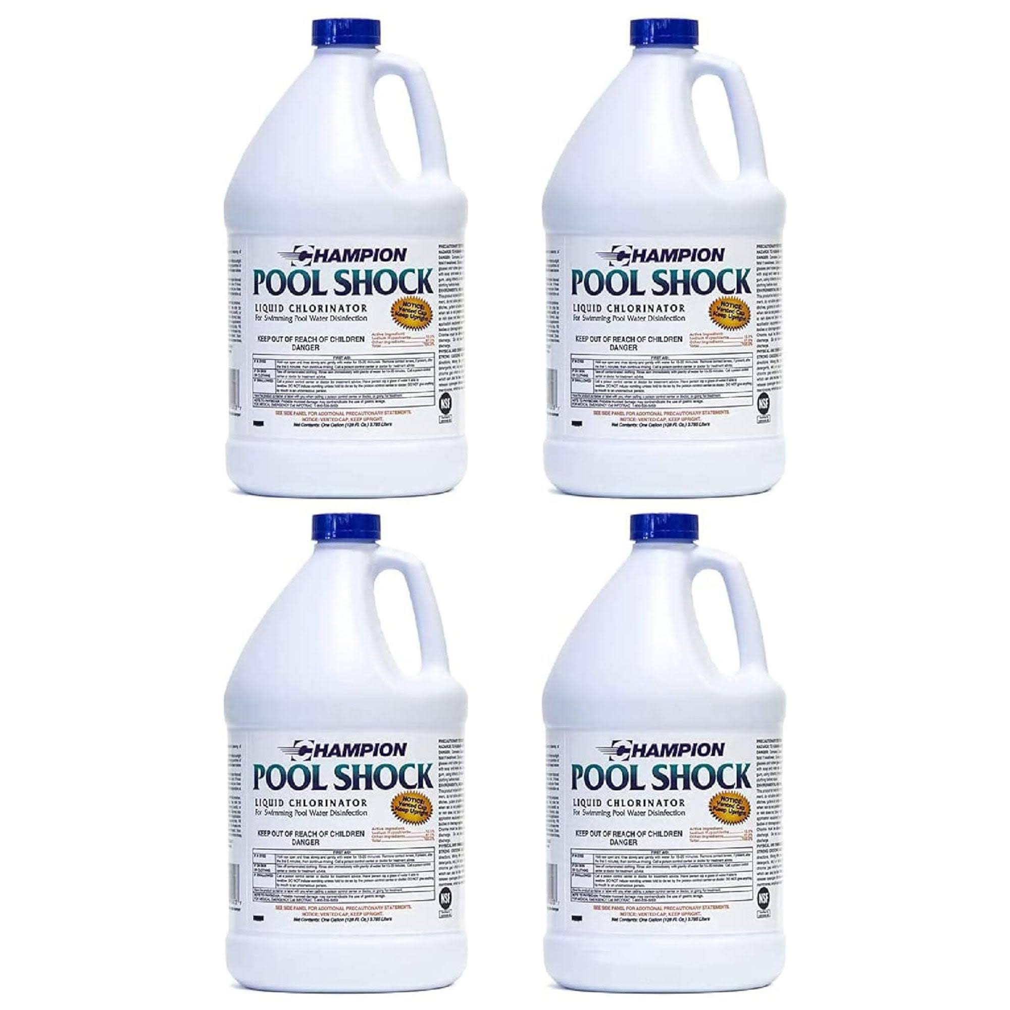 Pool Shock Liquid Chlorinator for Pool Water Disinfection, (4 Pack)