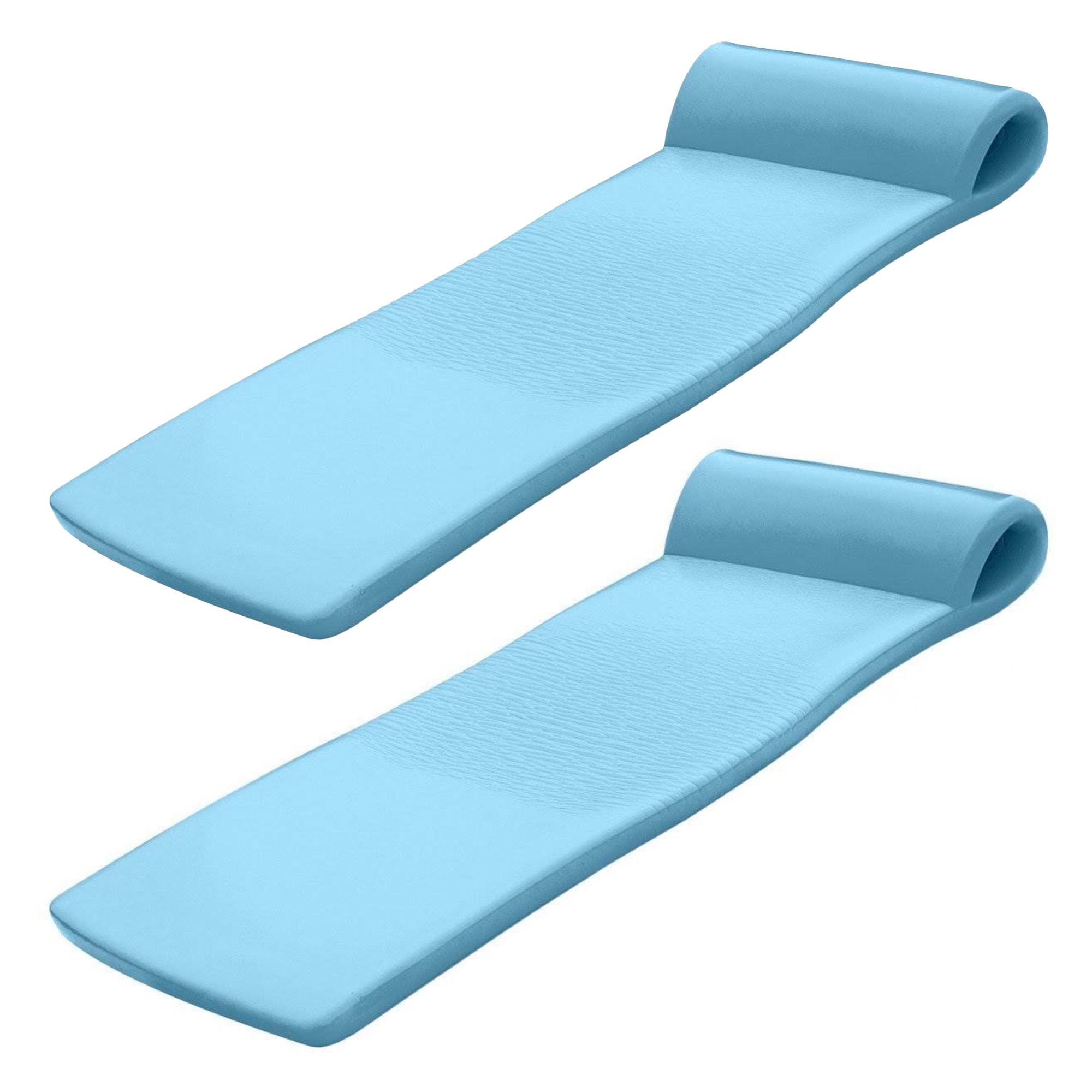 70 Inch Foam Raft Lounger Pool Float, Blue (2 Pack)