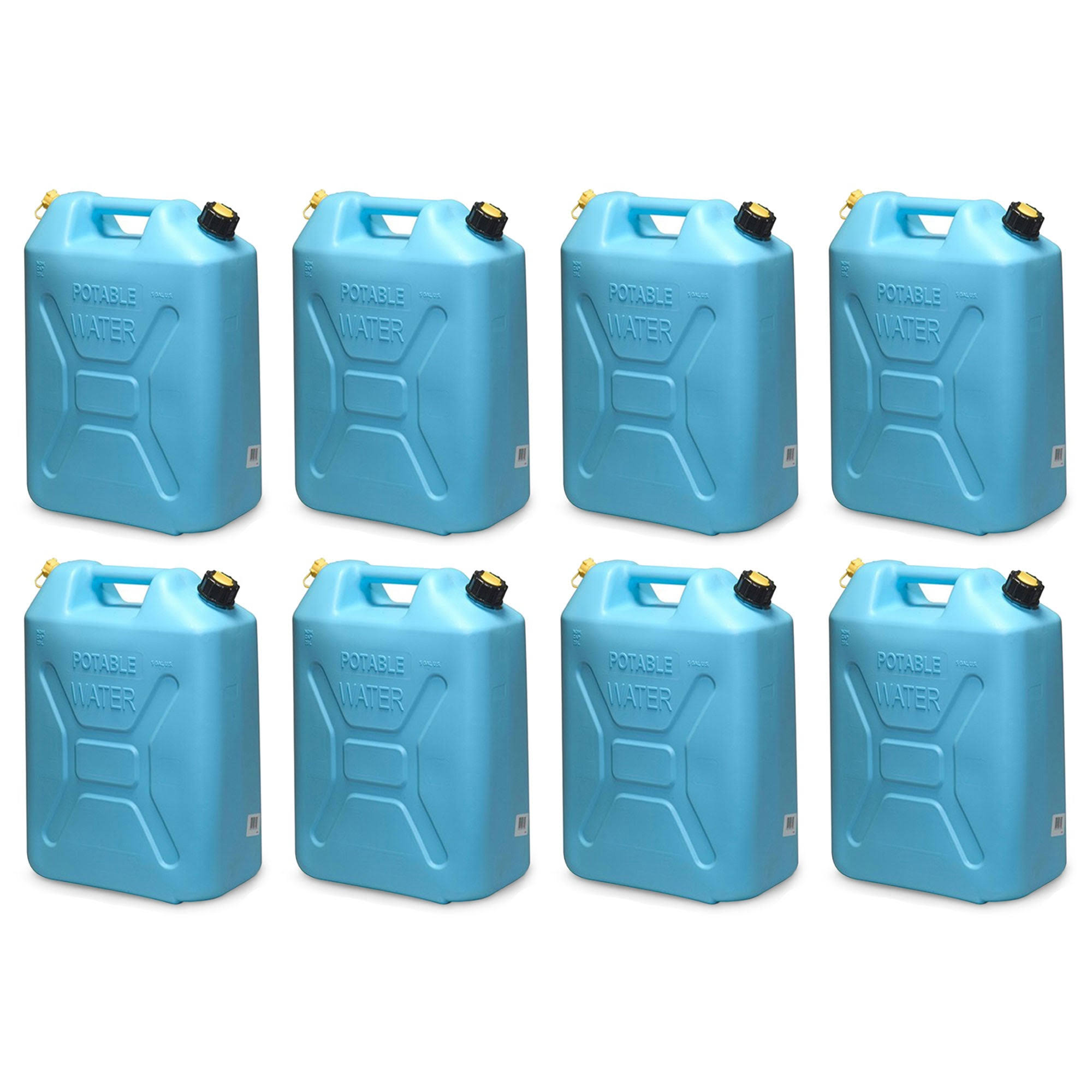 5 Gal Military Style Water Can Container with Reversible Spout, 8 Pack