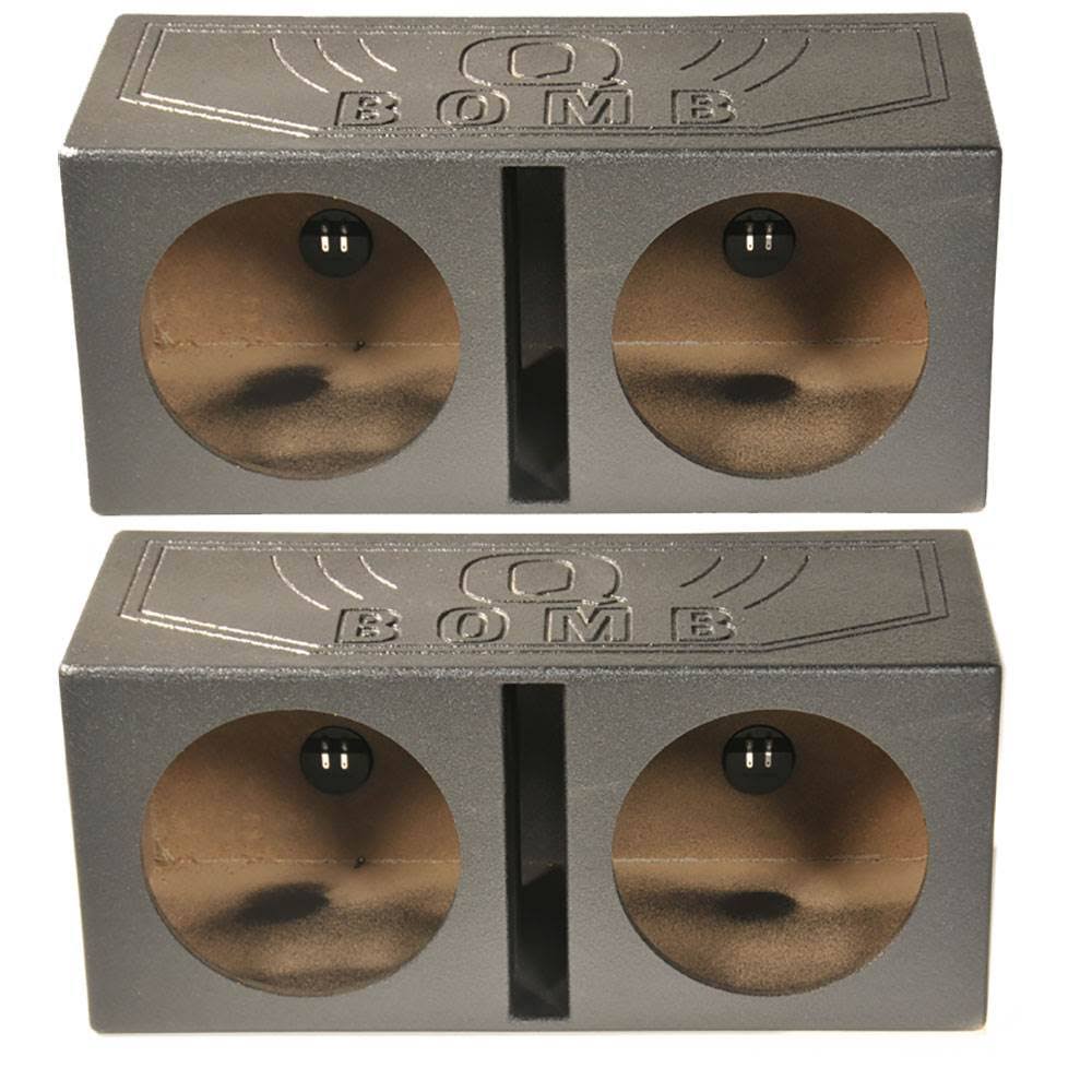 15V Dual 15 Vented Port Subwoofer Sub Box w/ Bedliner Spray (2 Pack)