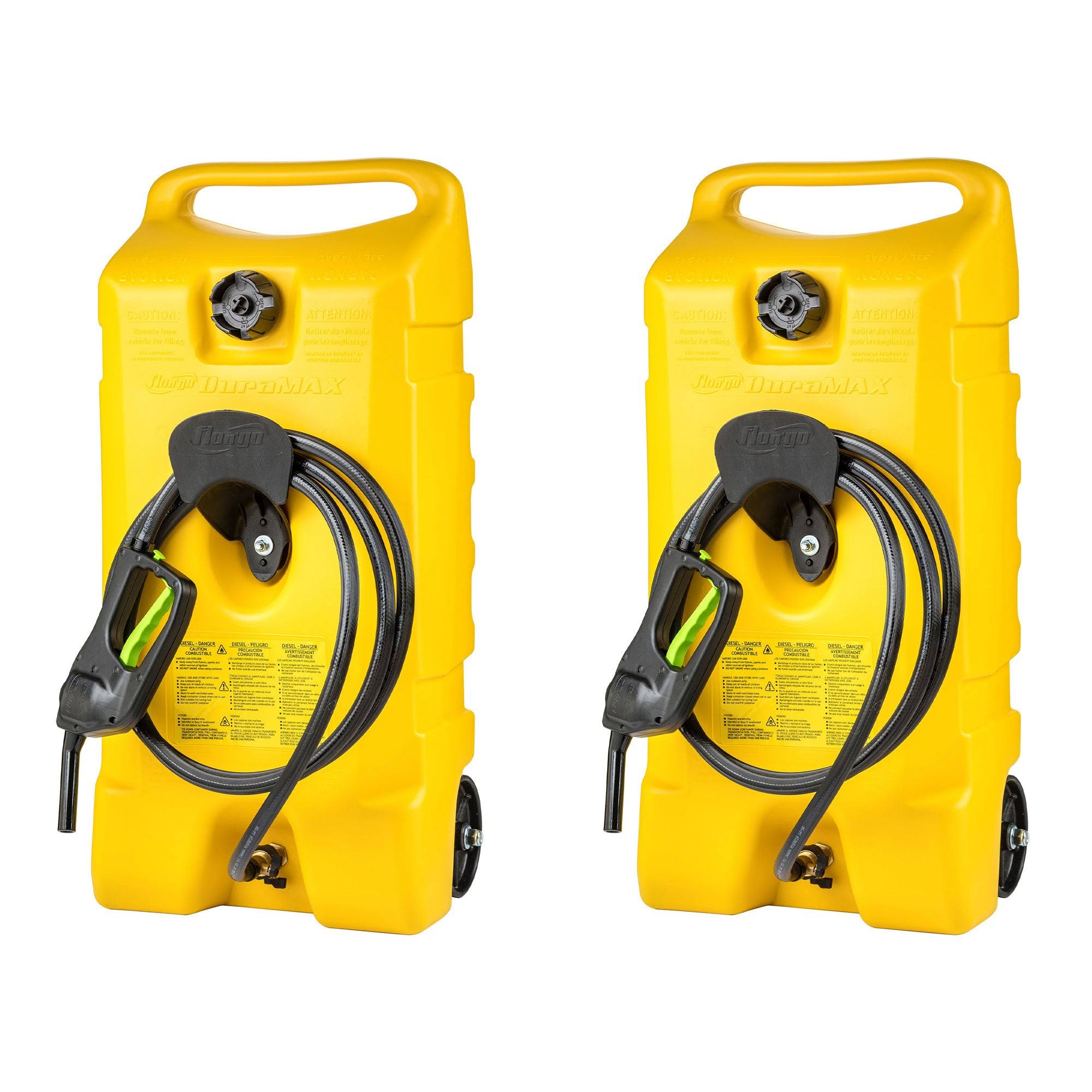 14 Gal Diesel Fuel Tank Container Pump, 2 Pack, Yellow