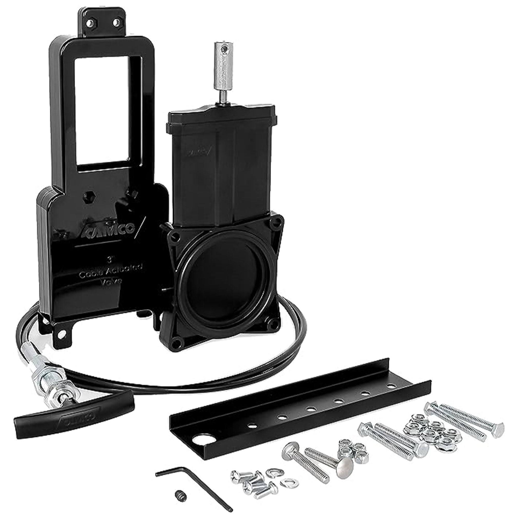3 RV Waste Valve w/72 Cable Extension Kit, Sidewall/Compartment Mount