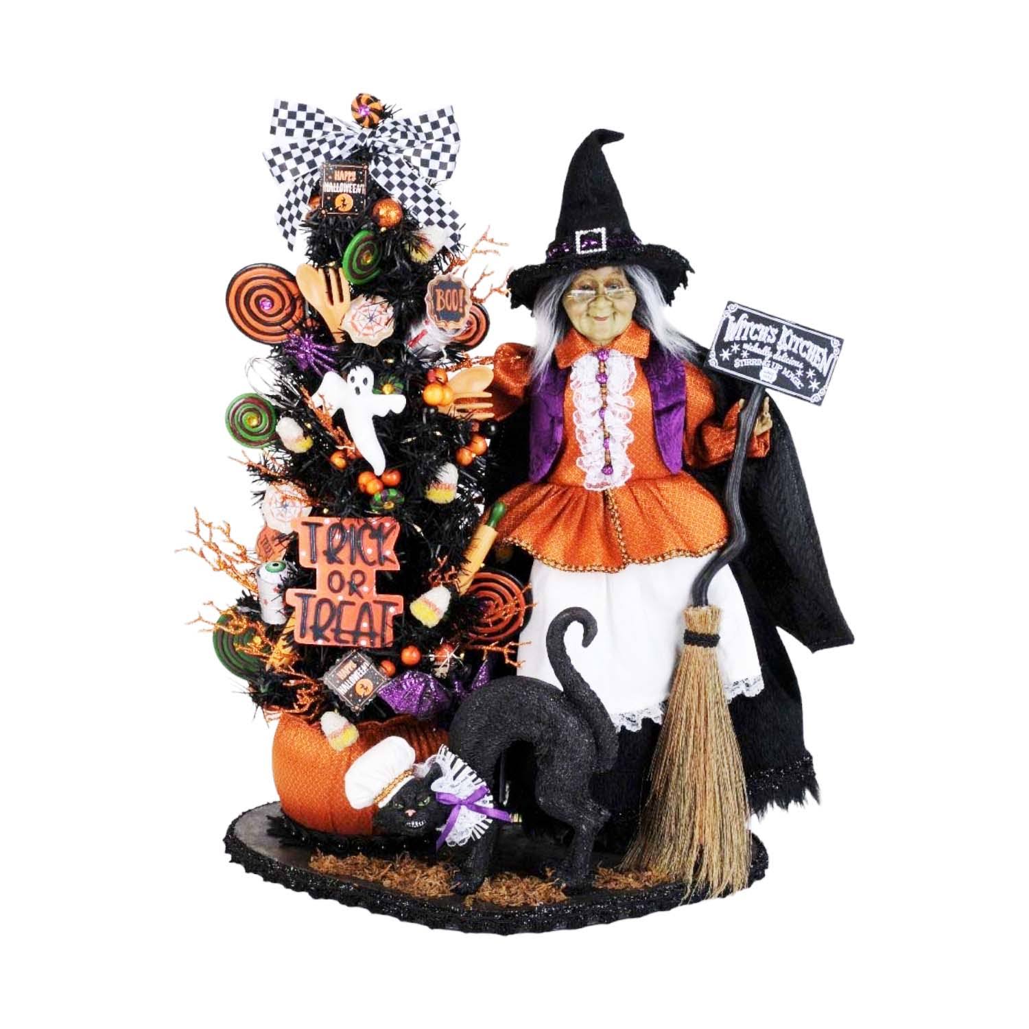 Trick Or Treat Kitchen Witch with LED Lights – 23 Tall