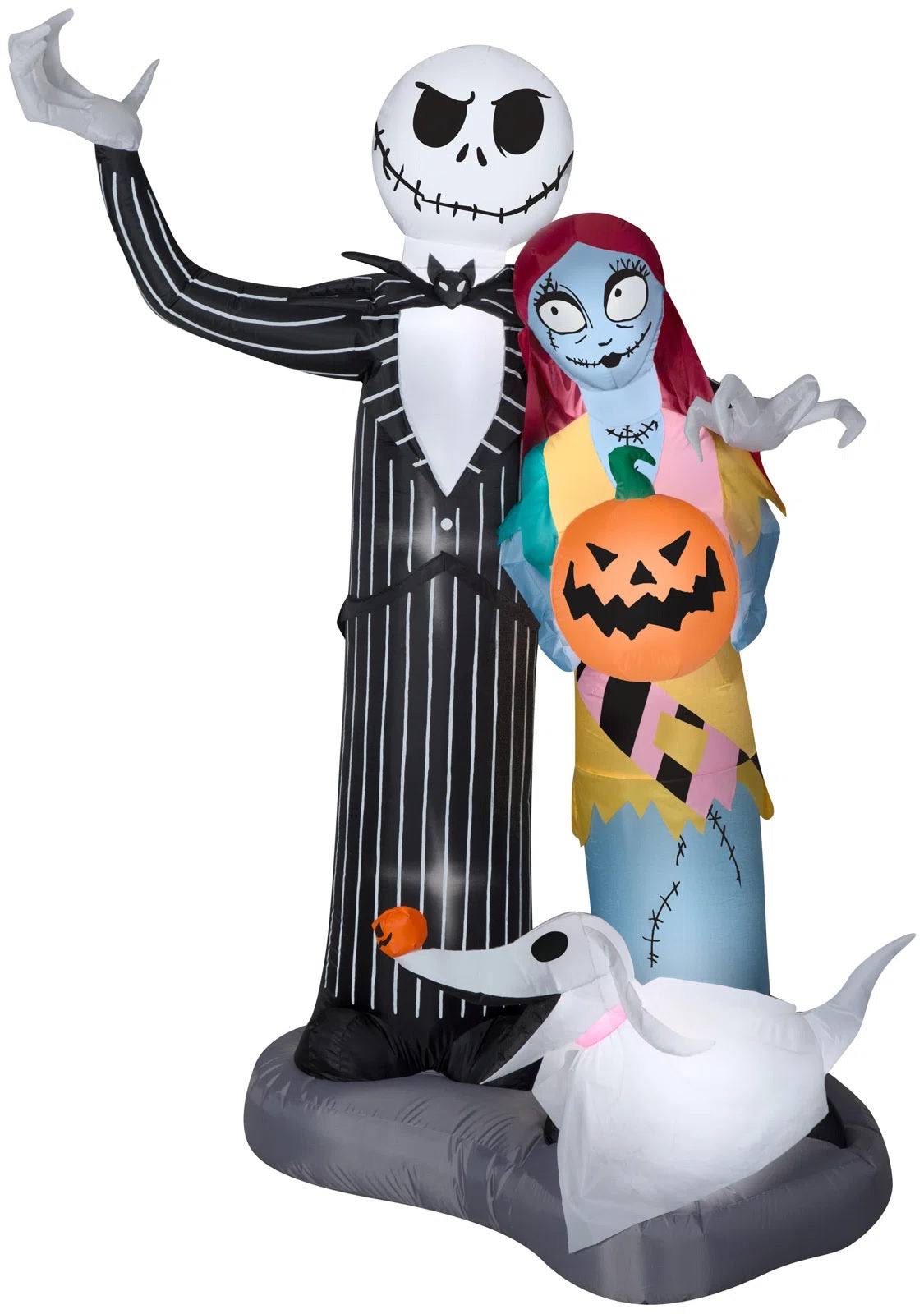 6′ Jack, Sally and Zero Nightmare Before Christmas Halloween Inflatable Decoration