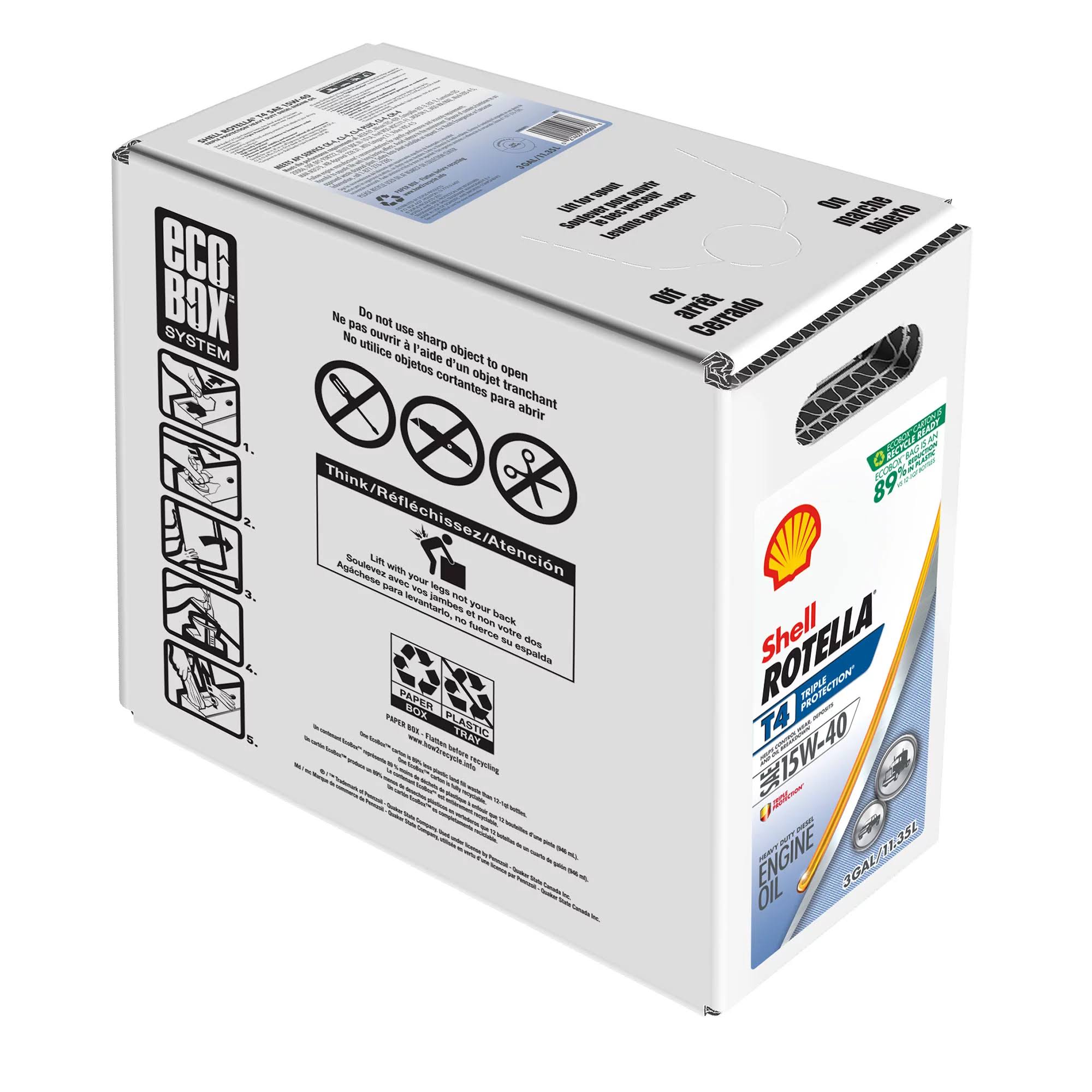 T4 Triple Protection 15W-40 Diesel Motor Oil, 3 Gallon