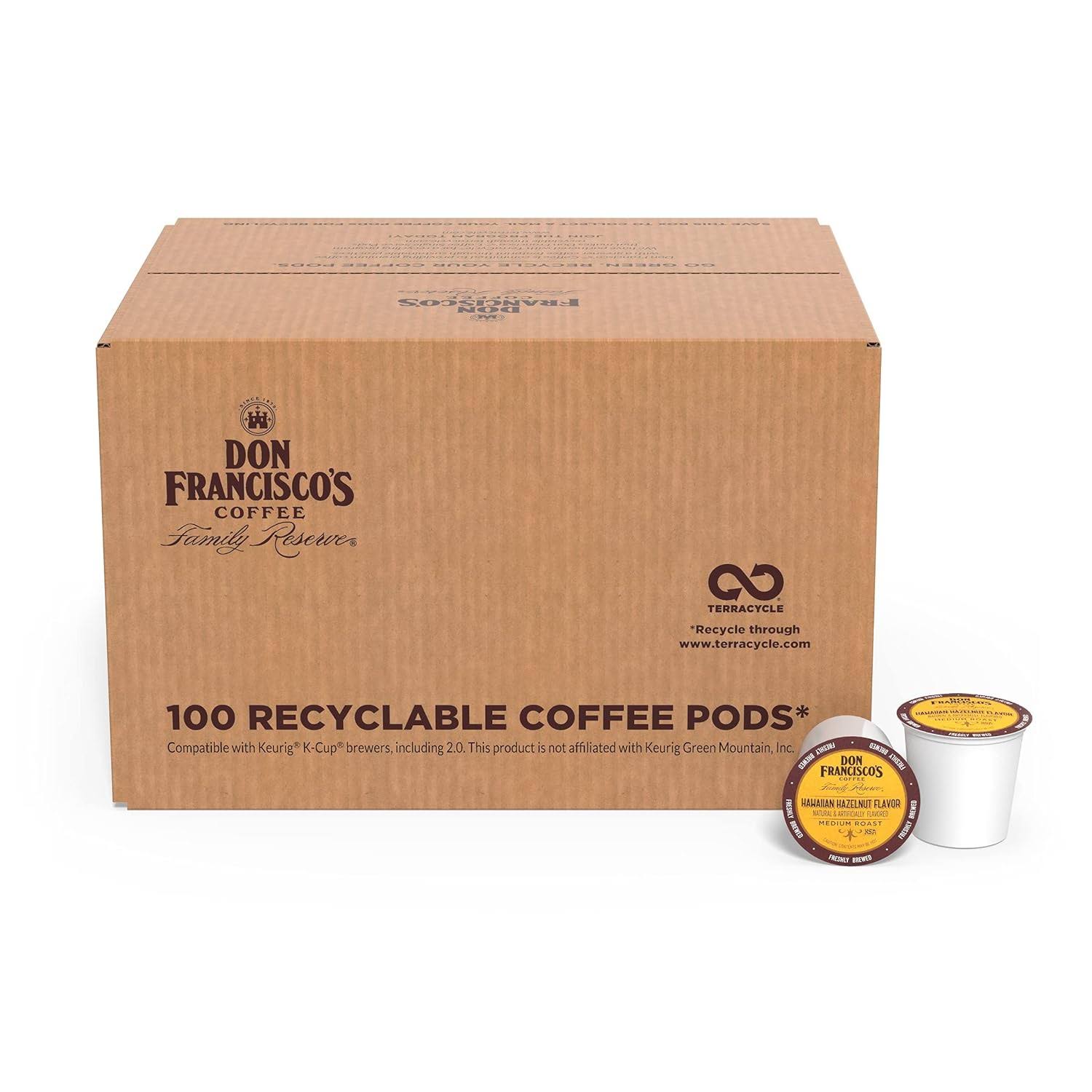 Don Francisco s Hawaiian Hazelnut Flavored Medium Roast Coffee Pods   100 Count