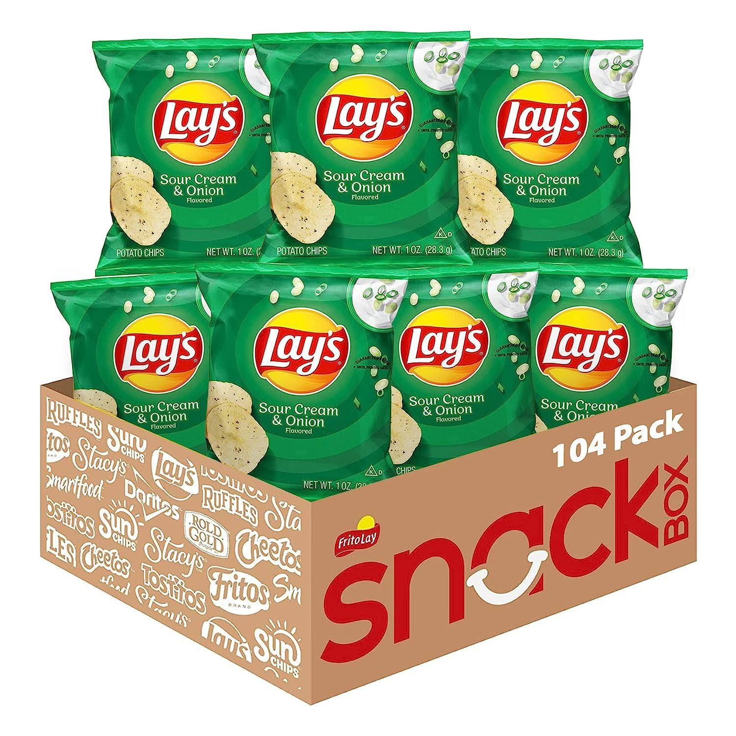 Lay s Sour Cream   Onion Flavored Potato Chips, 1 Ounce (Pack of 104)