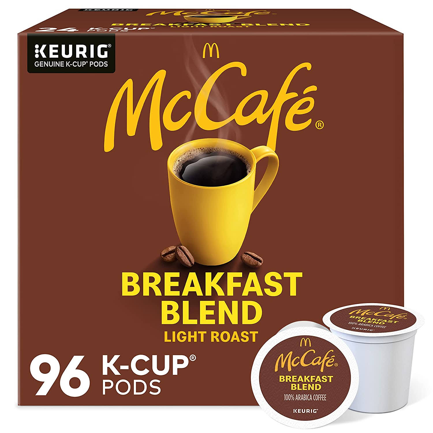 McCafé Breakfast Blend, Keurig Single Serve K-Cup Pods, Light Roast Coffee Pods, 96 Count