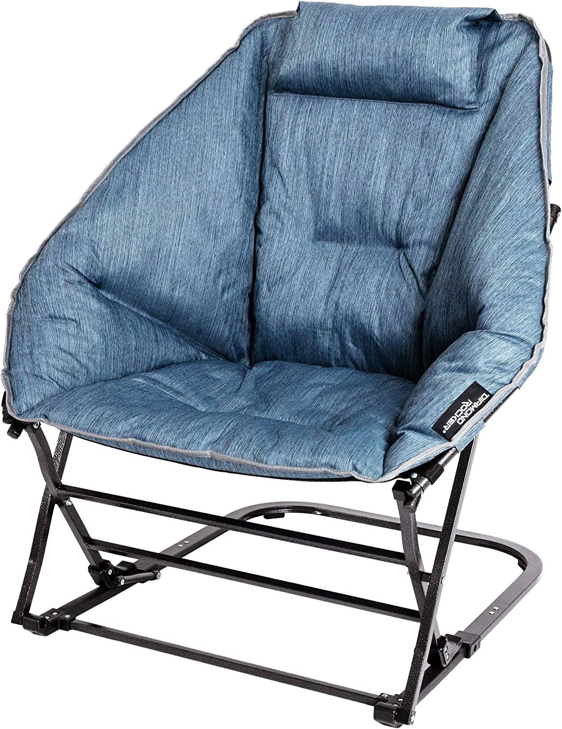 Diamond Rocker Chair, Steel Blue