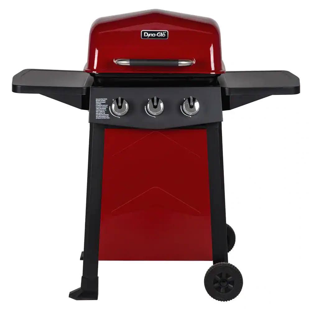 DGC310RNP-D 3-Burner Open Cart Propane Gas Grill in Red