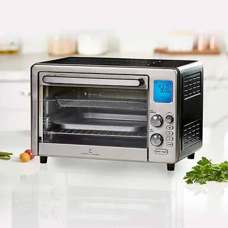 360XL   Convection Ovens Replaces a Hot Air Fryer Oven, Toaster Oven, Rotisserie, Bake, Broil, Slow Cook, Pizza, Dehydrator   More. Emeril Cookbook. Stainless Steel. (MAX 15.6” 19.7” x 13”)