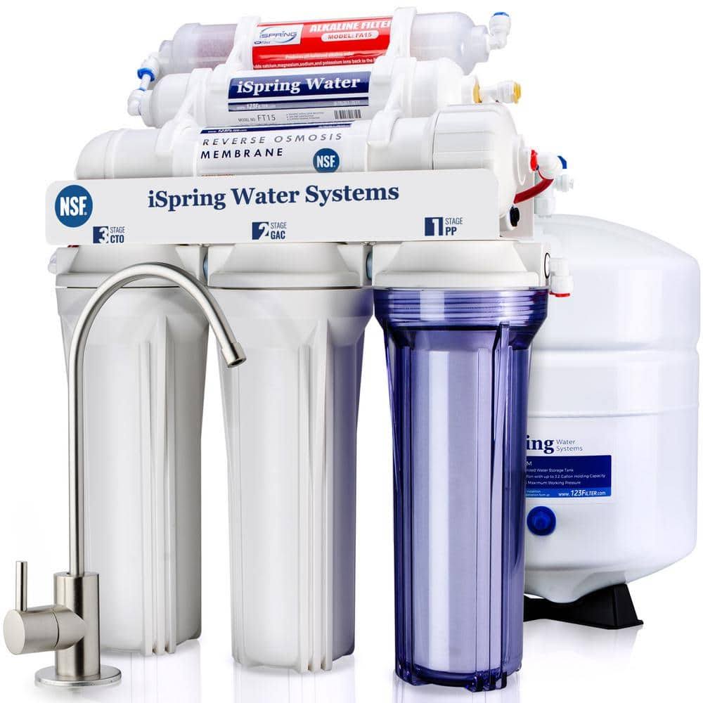 RCC7AK 6-Stage Under Sink Reverse Osmosis Drinking Water Filter System with Alkaline Remineralization, NSF Certified