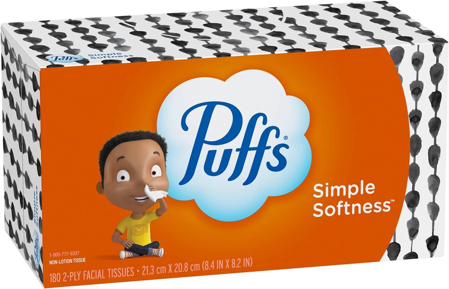 Puffs Basic Facial Tissues; 1 Family Box; 180 Tissues Per Box (Pack of 24) (Old Version)
