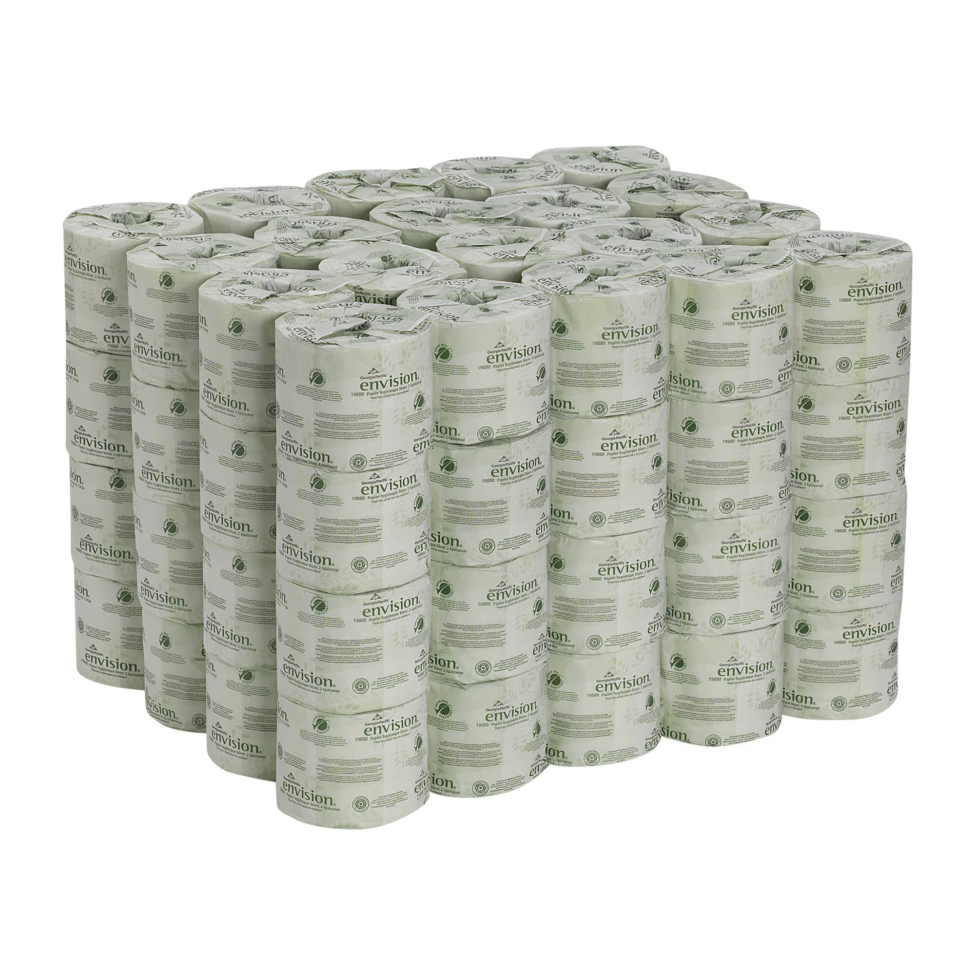 Pacific Professional Pacific Blue Basic Bathroom Tissue, Septic Safe, 2-Ply, White, 550 Sheets/Roll, 80 Rolls/Carton -GPC1988001