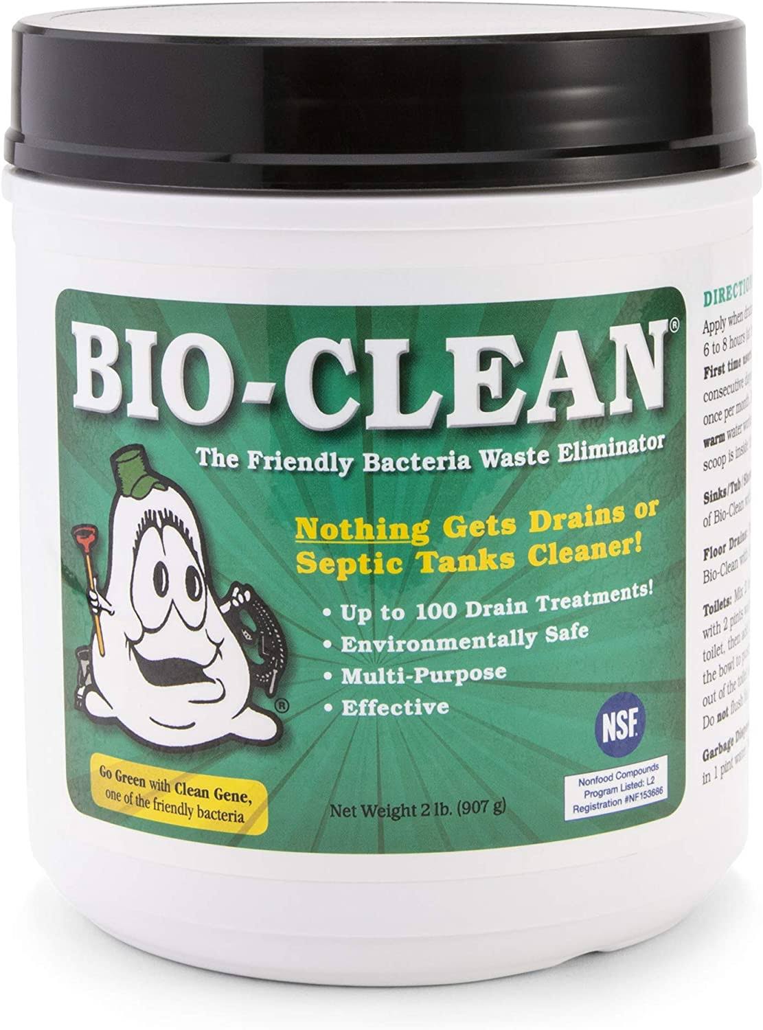 Bio-Clean Drain Septic 2# Can Cleans Drains- Septic Tanks   Grease Traps All Natural and 100% Guaranteed No Caustic Chemicals! Removes fats Oil and Grease, Completely Cleans Your System.