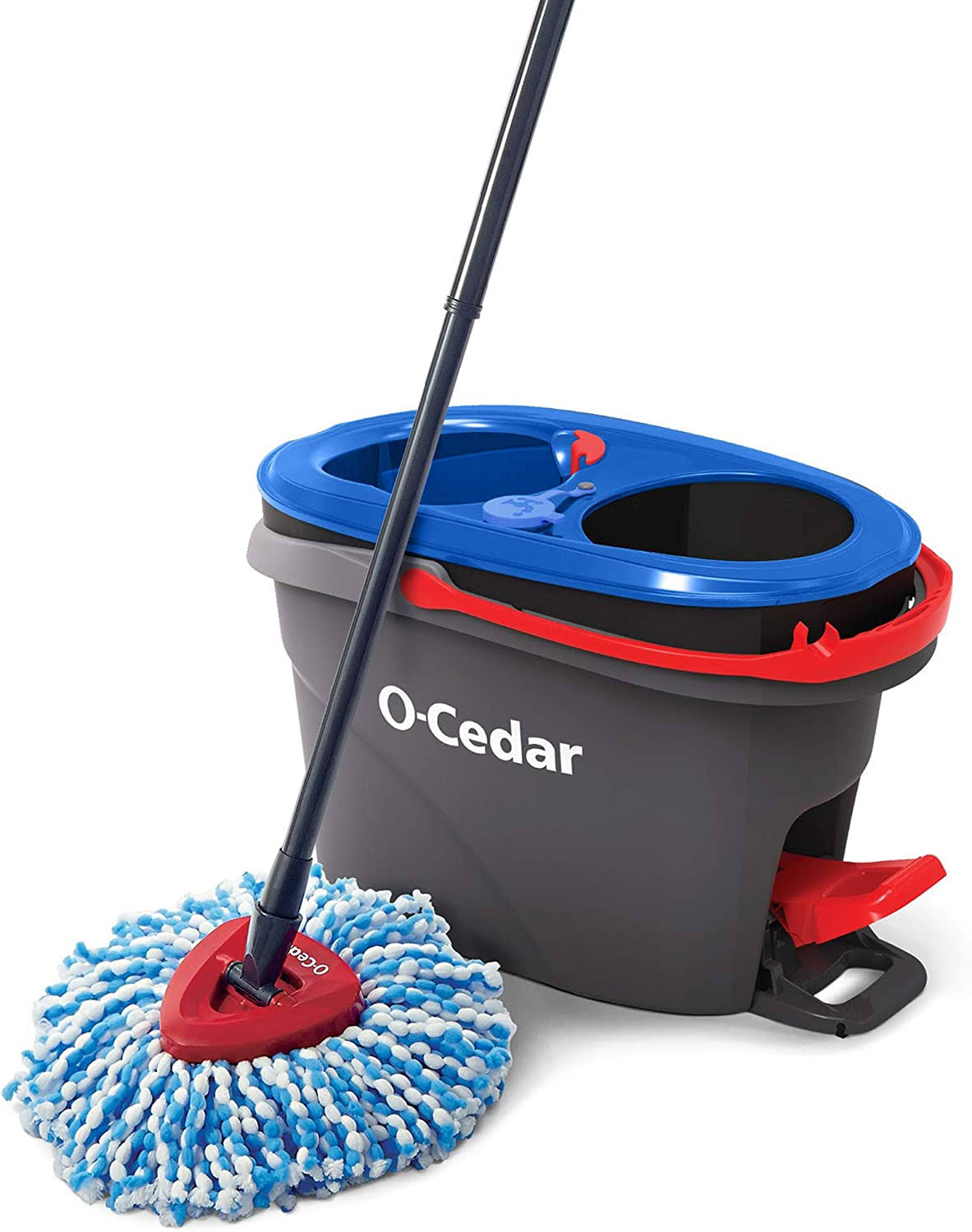 O-Cedar EasyWring RinseClean Microfiber Spin Mop   Bucket Floor Cleaning System, Grey