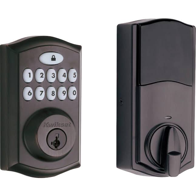 913 Venetian Bronze Single Cylinder Electronic Deadbolt Lighted Keypad