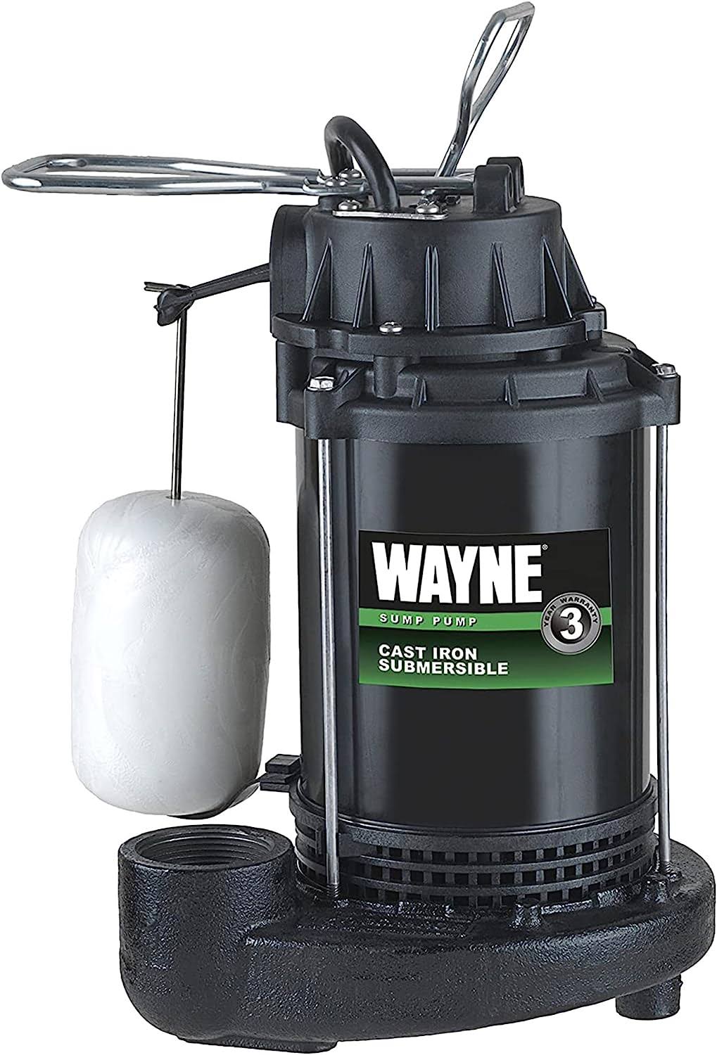 CDU790   1/3 HP Submersible Cast Iron and Stainless Steel Sump Pump with Integrated Vertical Float Switch   Up to 4,600 Gallons Per Hour   Heavy Duty Basement Sump Pump , Black