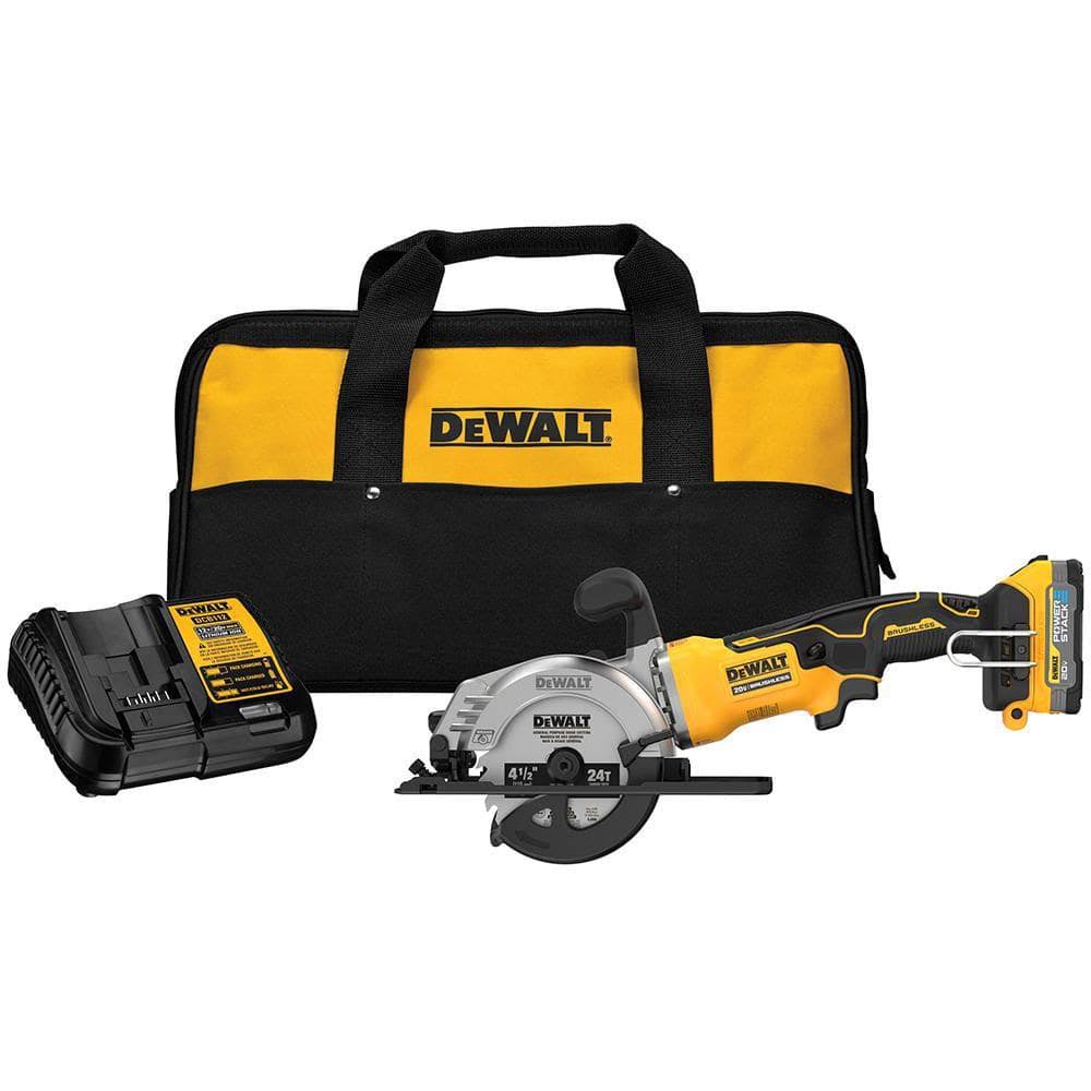 DCS571E1 Atomic 20-Volt Maximum Lithium-Ion Cordless Brushless 4-1/2 in. Circular Saw Kit with 1.7 Ah Battery and Charger