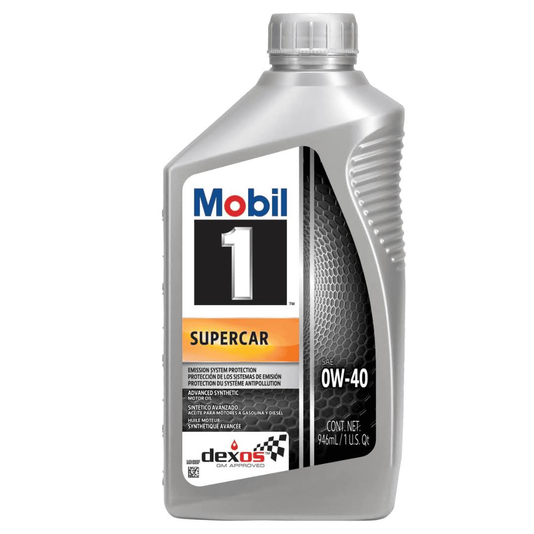 Mobil 1 Supercar Advanced Full Synthetic Motor Oil 0W-40, 6-pack of 1 quarts
