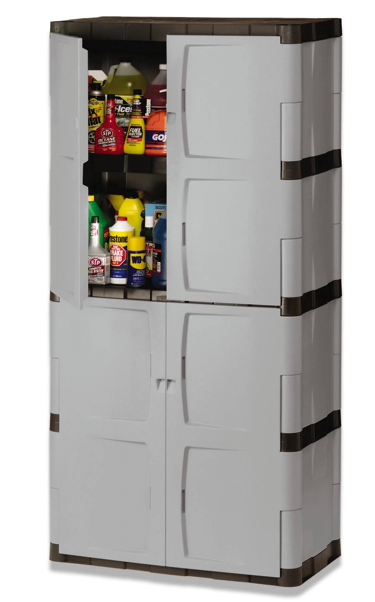 Rubbermaid FG708300MICHRPlastic Freestanding Garage Cabinet in Gray (36-in W x 72-in H x 18-in D)