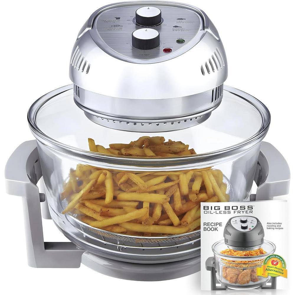 Big Boss 8605 16 Qt. Silver Oil-less Air Fryer with Built-In Timer