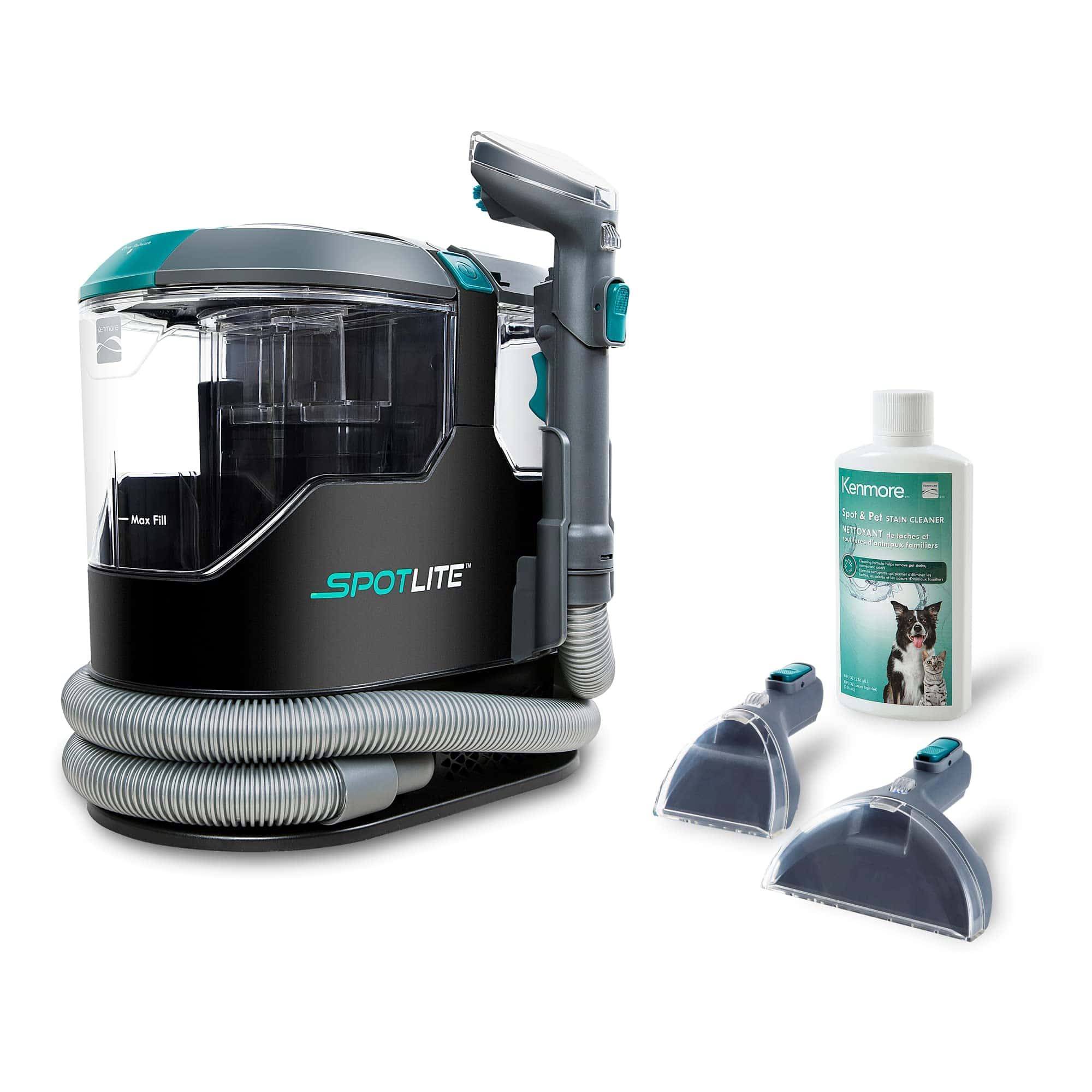 KW2001 Portable Carpet Spot Cleaner   Pet Stain Remover, 17Kpa Powerful Suction with Versatile Tools for Upholstery, Gray