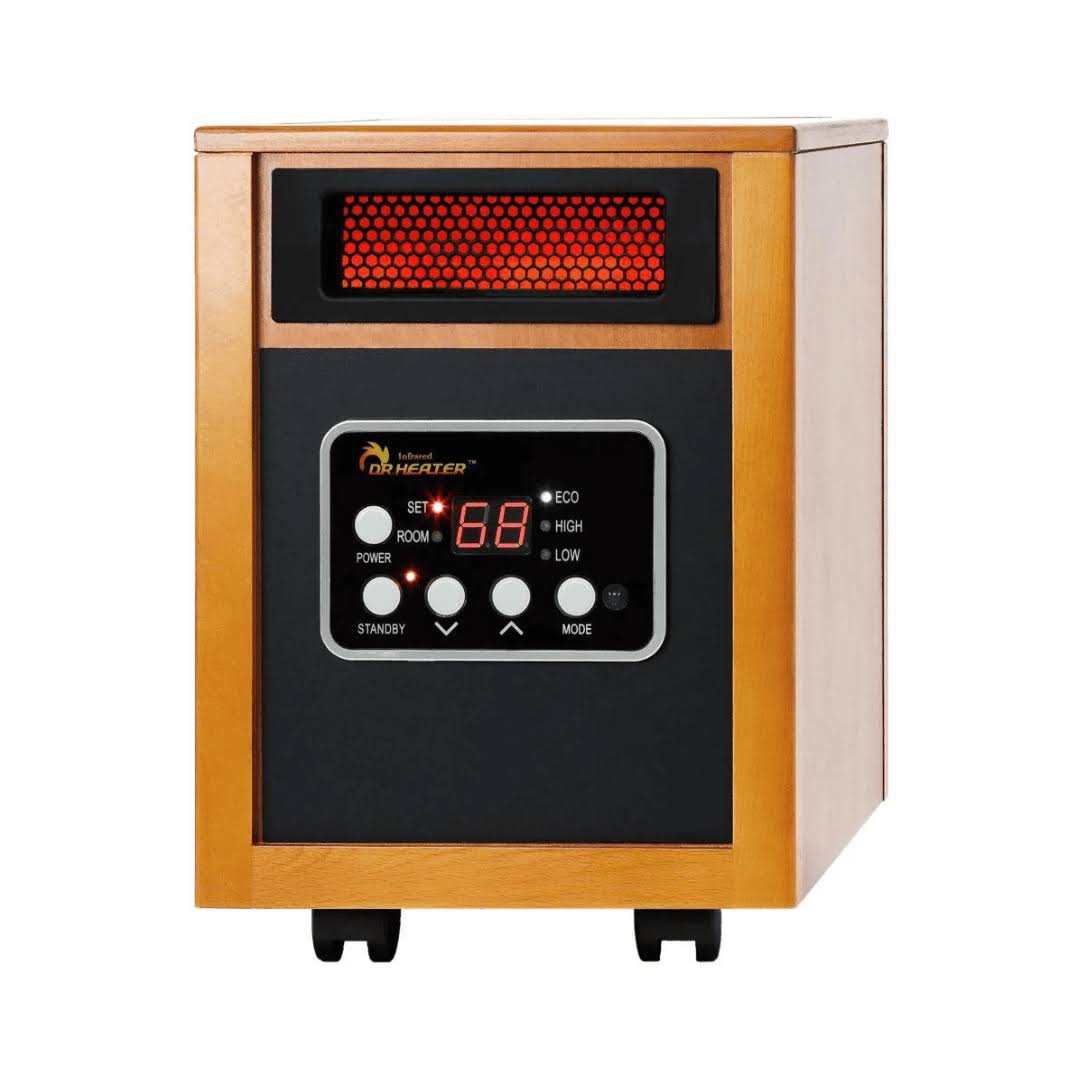 Dr. Infrared Heater Up to 1500-Watt Infrared Quartz Cabinet Indoor Electric Space Heater with Thermostat and Remote Included