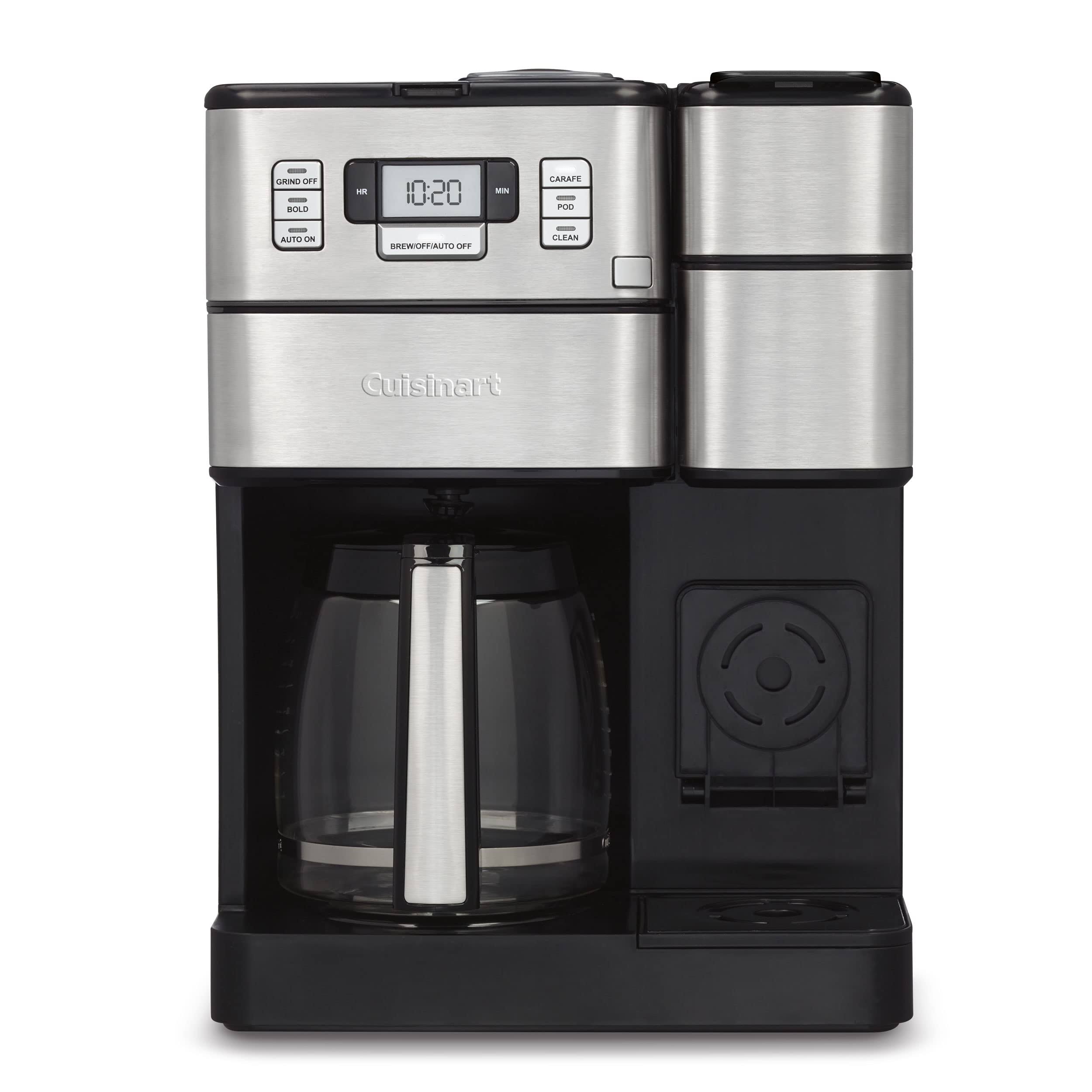 SS-GB1 Coffee Center Grind and Brew Plus, Coffeemaker and Single-Serve Brewer, Black/Silver, 12-Cup Glass
