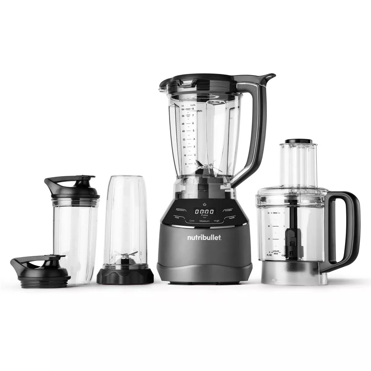 64oz 1500W Triple Prep 3-Speed Kitchen System Black