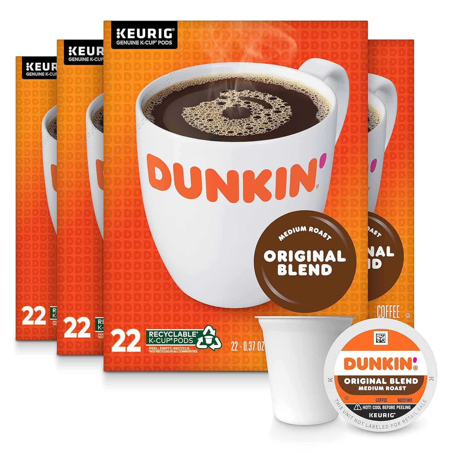 Dunkin  Original Blend Medium Roast Coffee, 88 Count K-Cup Pods