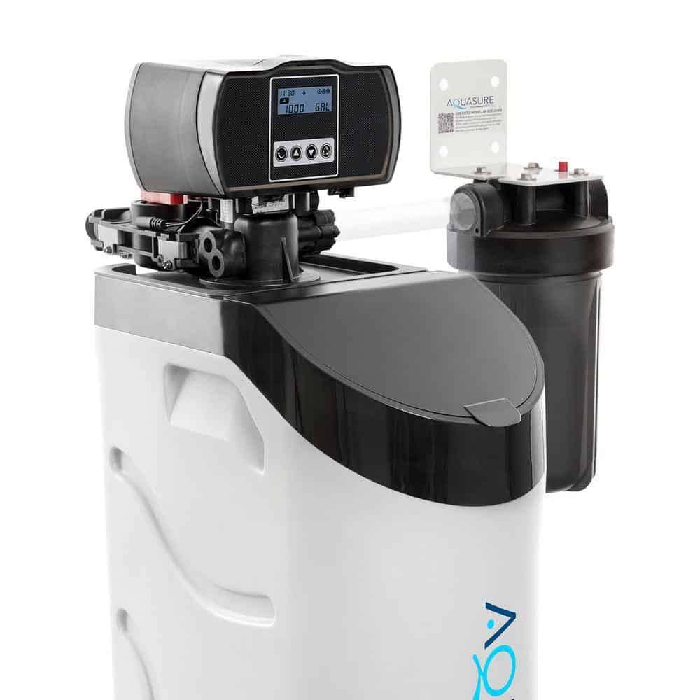 AQUASURE AS-HL32FM Harmony Lite All-In-One Water Softener Triple Purpose Pre-Filter, 32,000 Grain, Iron Reducing Fine Mesh Resin