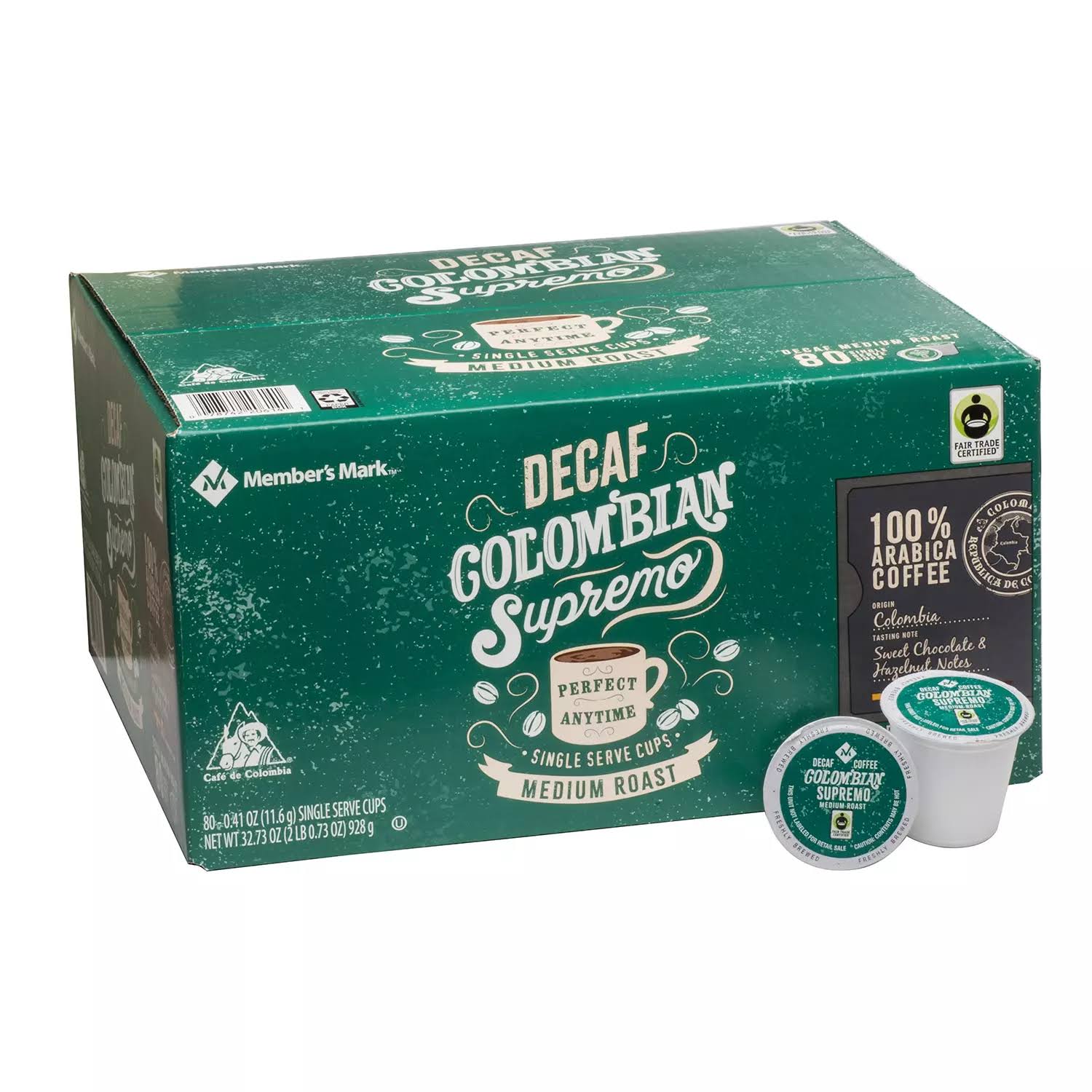Member s Mark Decaffeinated Colombian Coffee, Single-Serve Cups (80 ct.)