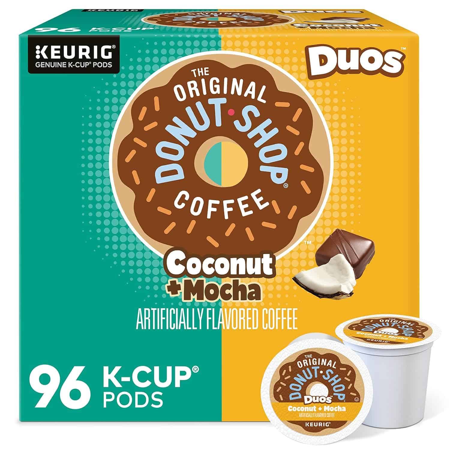The Original Donut Shop Duos Coconut + Mocha  Single-Serve K-Cup Pods, Medium Roast Coffee, 96 Count