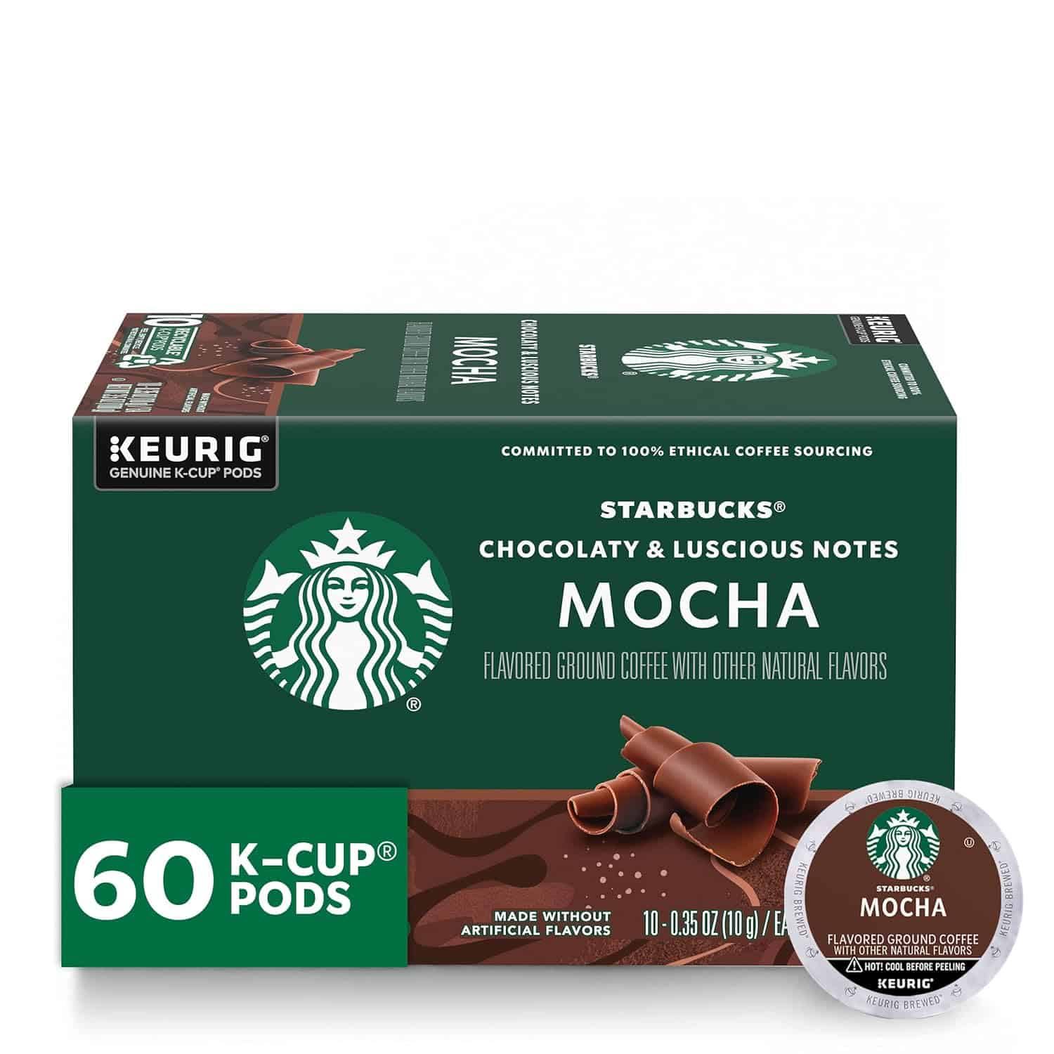 Starbucks Medium Roast K-Cup Coffee Pods — Mocha for  Brewers — 6 boxes (60 pods total)